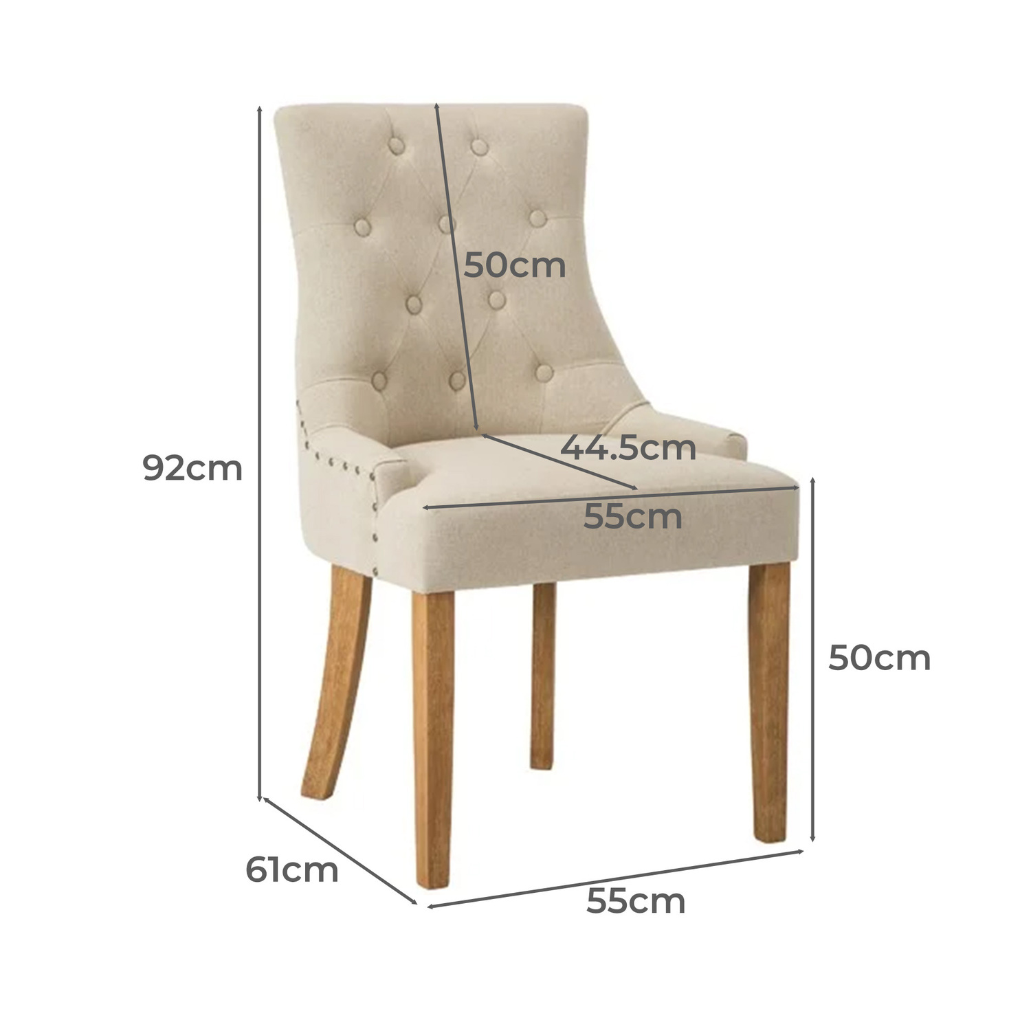 Beige Windsor Scoop Back Dining Chairs