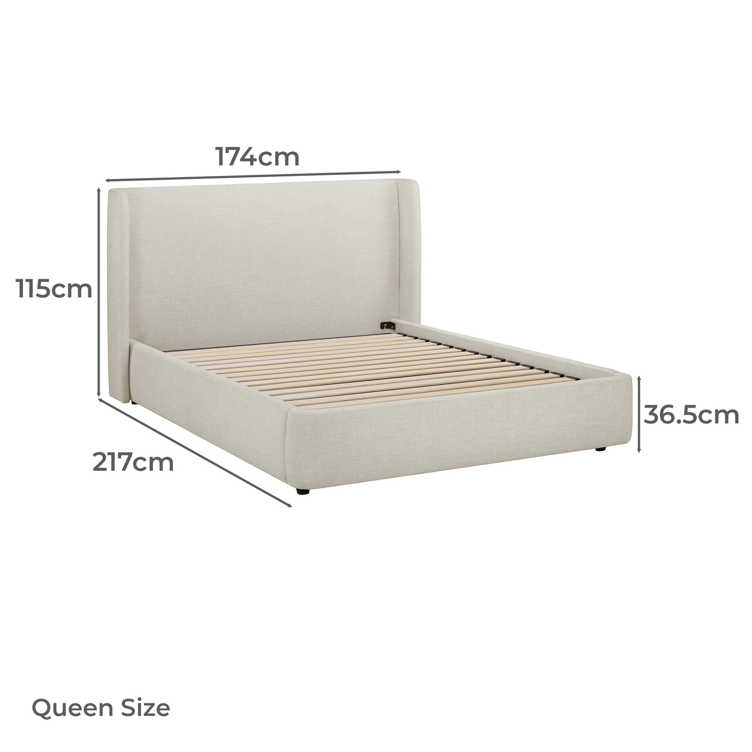Abode Upholstered Gas Lift Storage Bed Frame