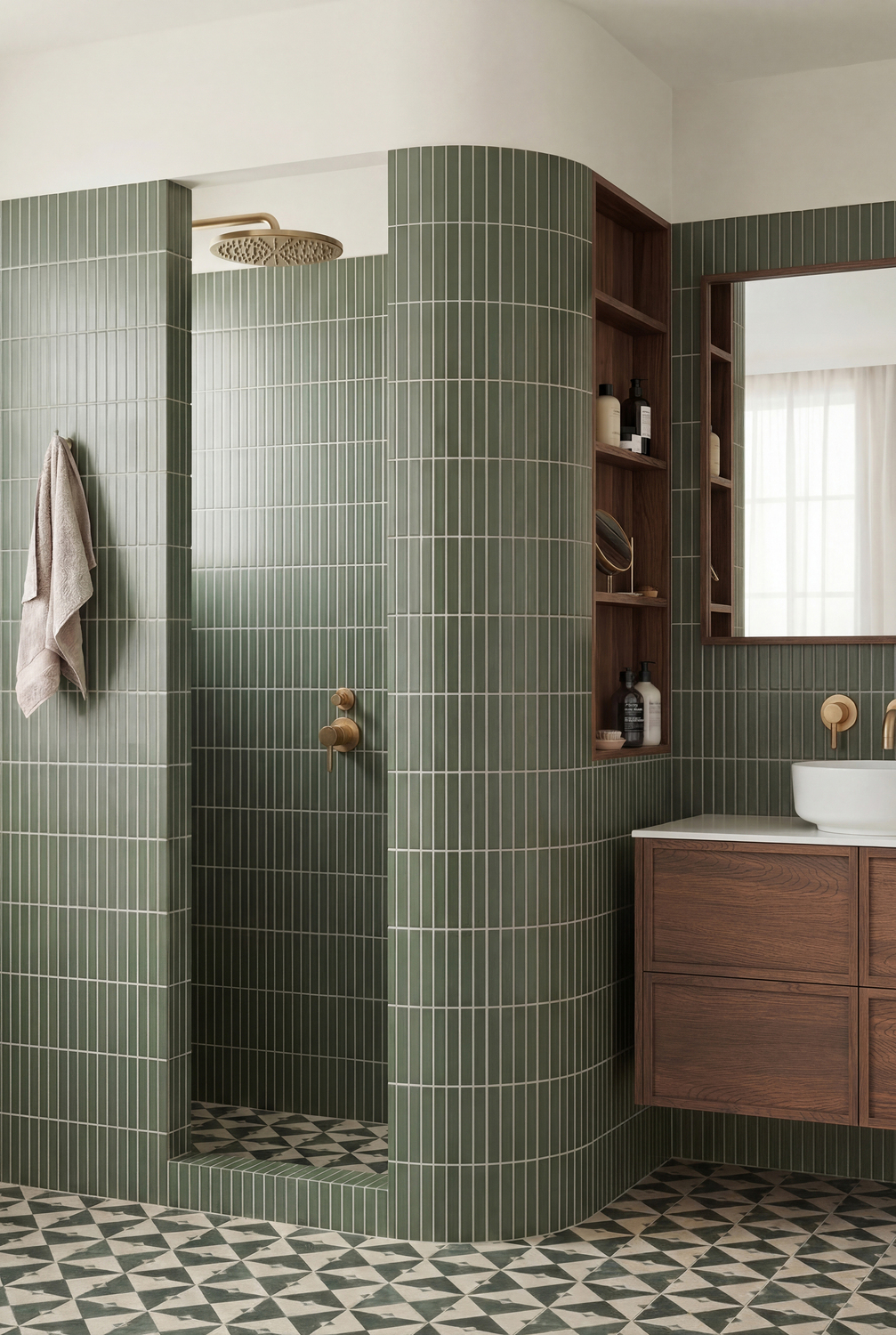 Clovelly Antique Brass Shower/Bath Wall Mixer