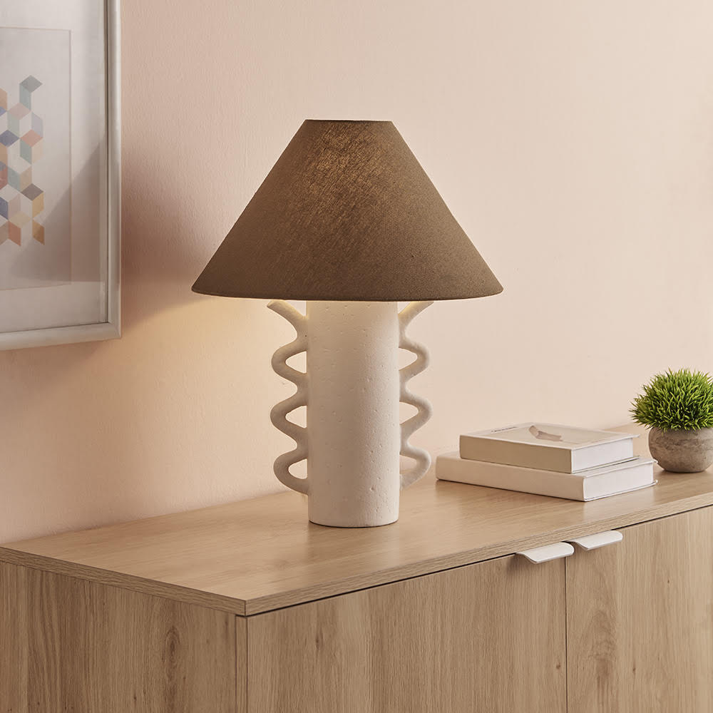 Edie Ceramic & Linen Table Lamp