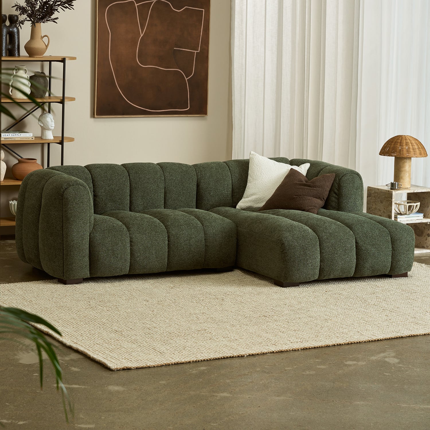 Nelson Premium 3 Seater Upholstered Sofa with Chaise