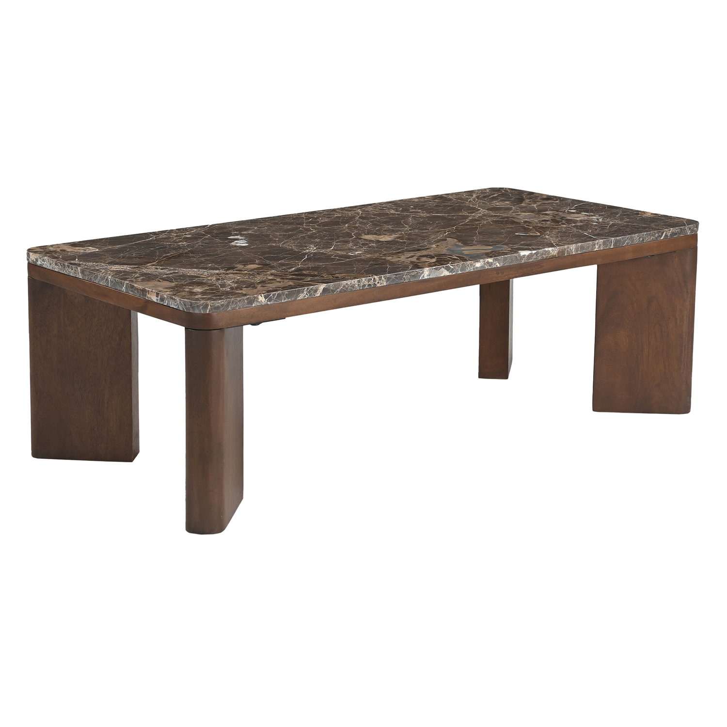 Misha Rectangle Mango Wood & Marble Coffee Table
