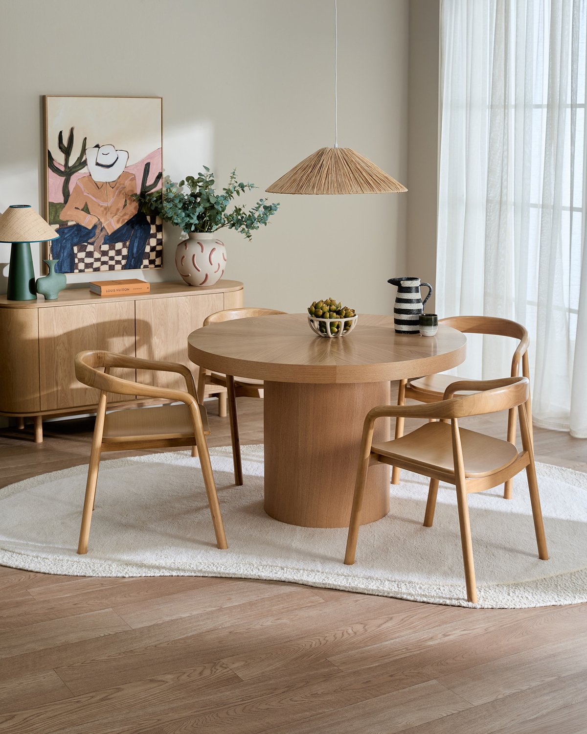 Rio Radial Parquetry Round Dining Table