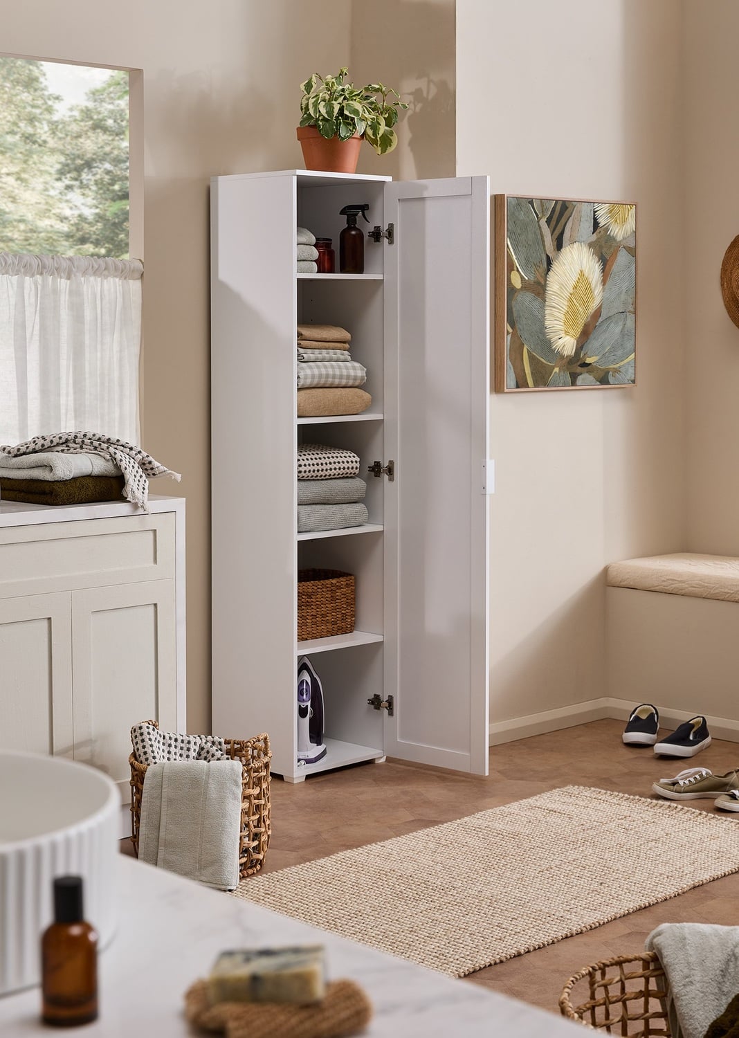 White Willem 1 Door Cupboard