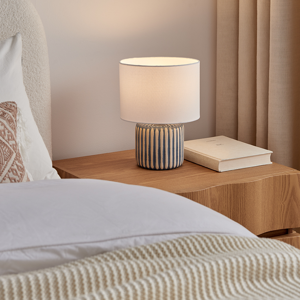 Layla Ceramic & Linen Table Lamp