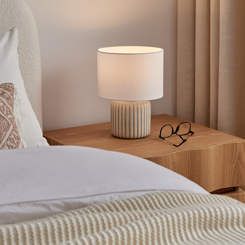 Layla Ceramic & Linen Table Lamp