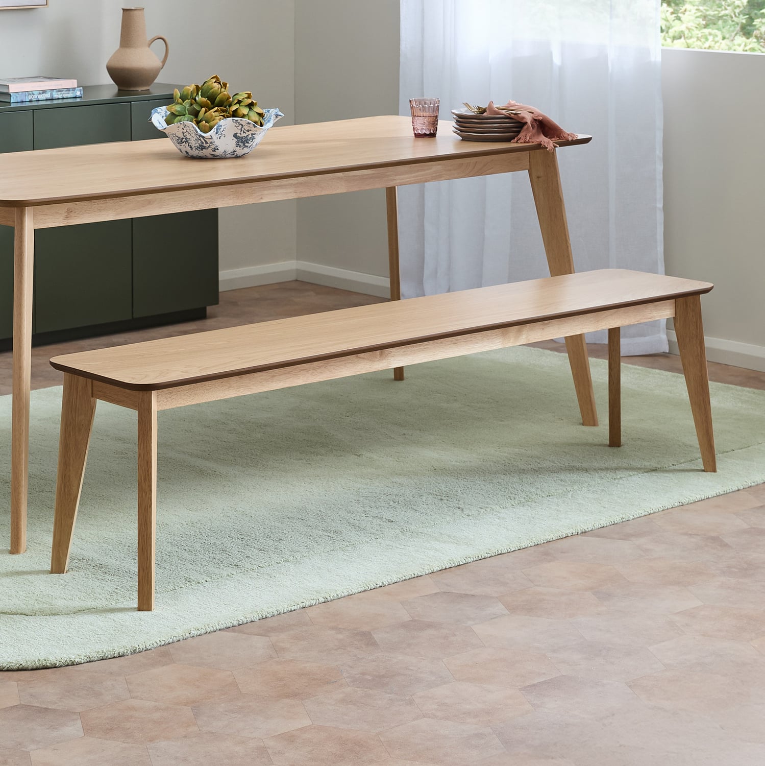 Larsen Rubberwood Dining Bench