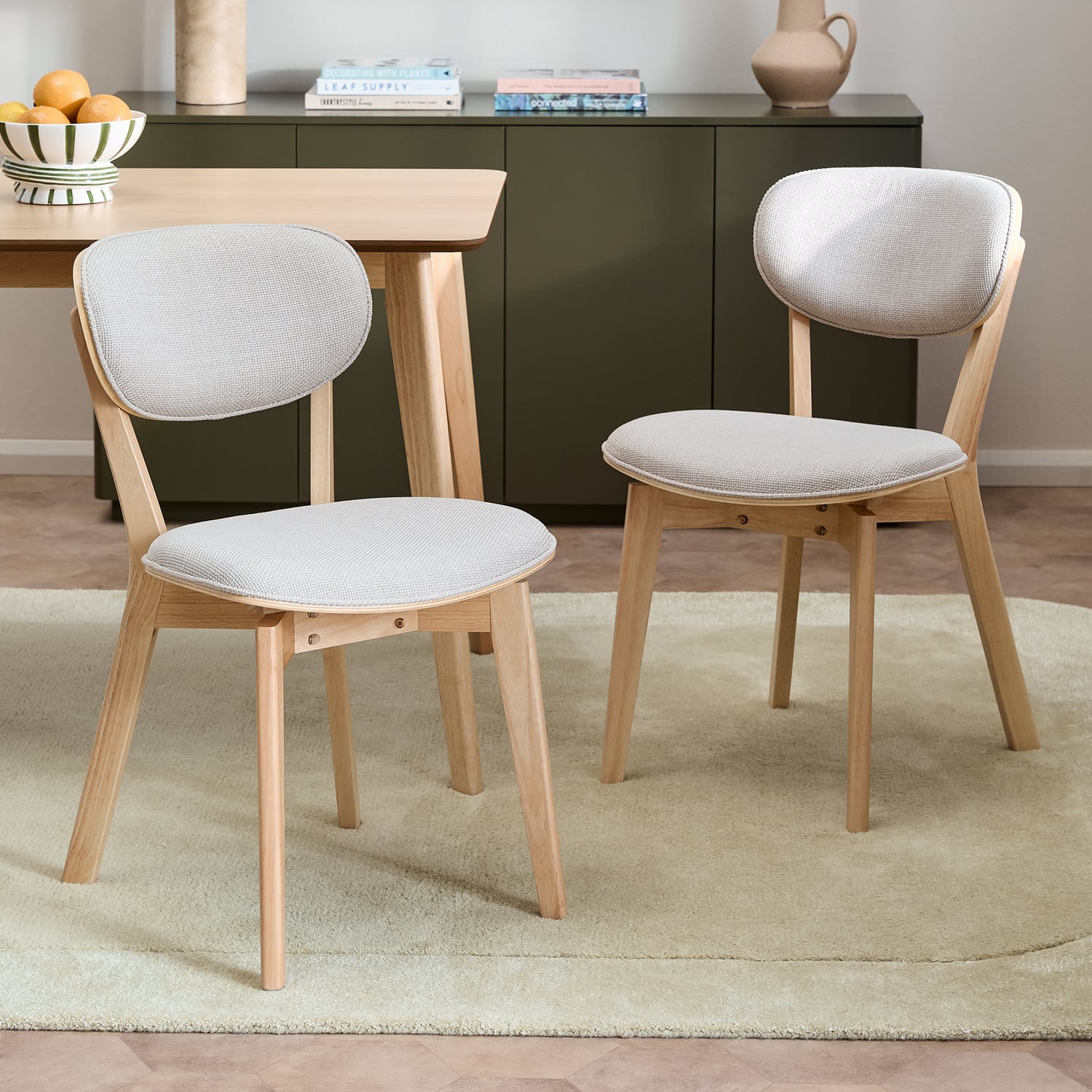 Meera Solid Rubberwood Dining Chairs