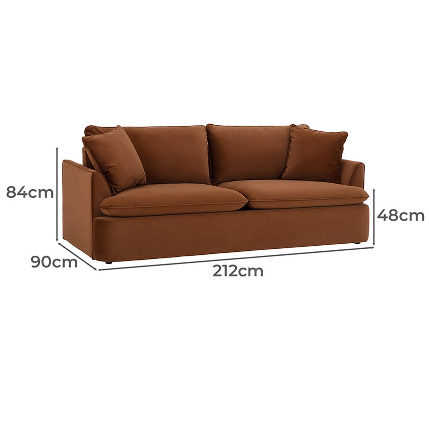Softy Premium 3 Seater Queen Velvet Sofa Bed