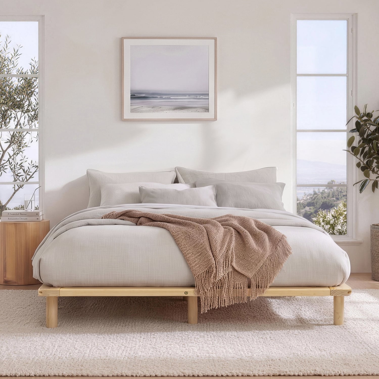Natural Monty Premium Wooden Bed Base