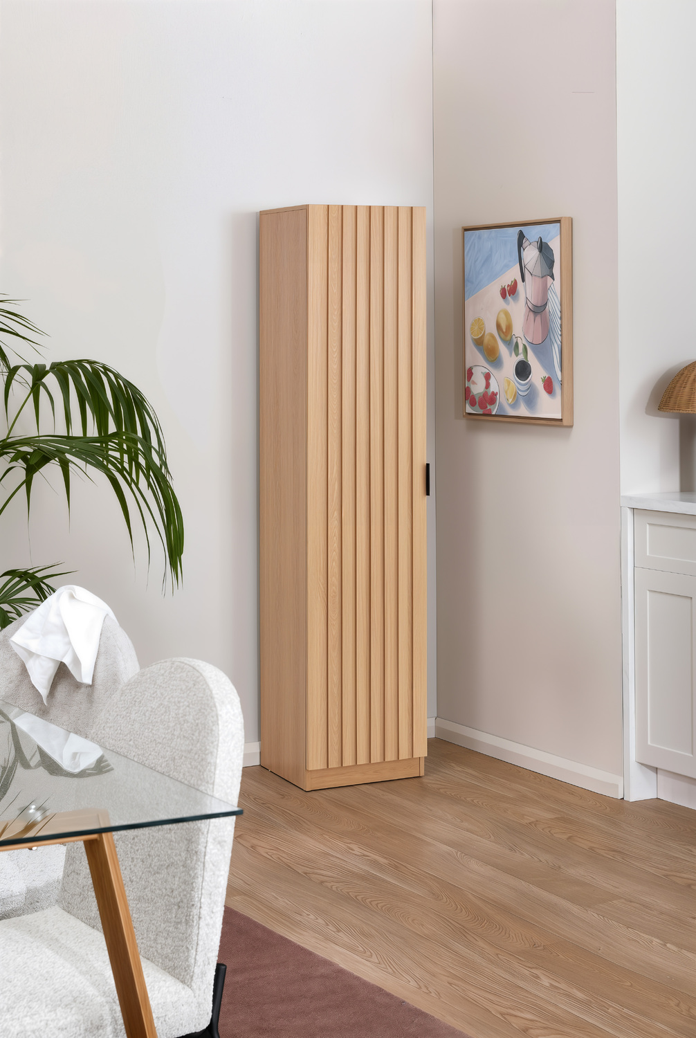 Hatty Slatted 1 Door Cupboard
