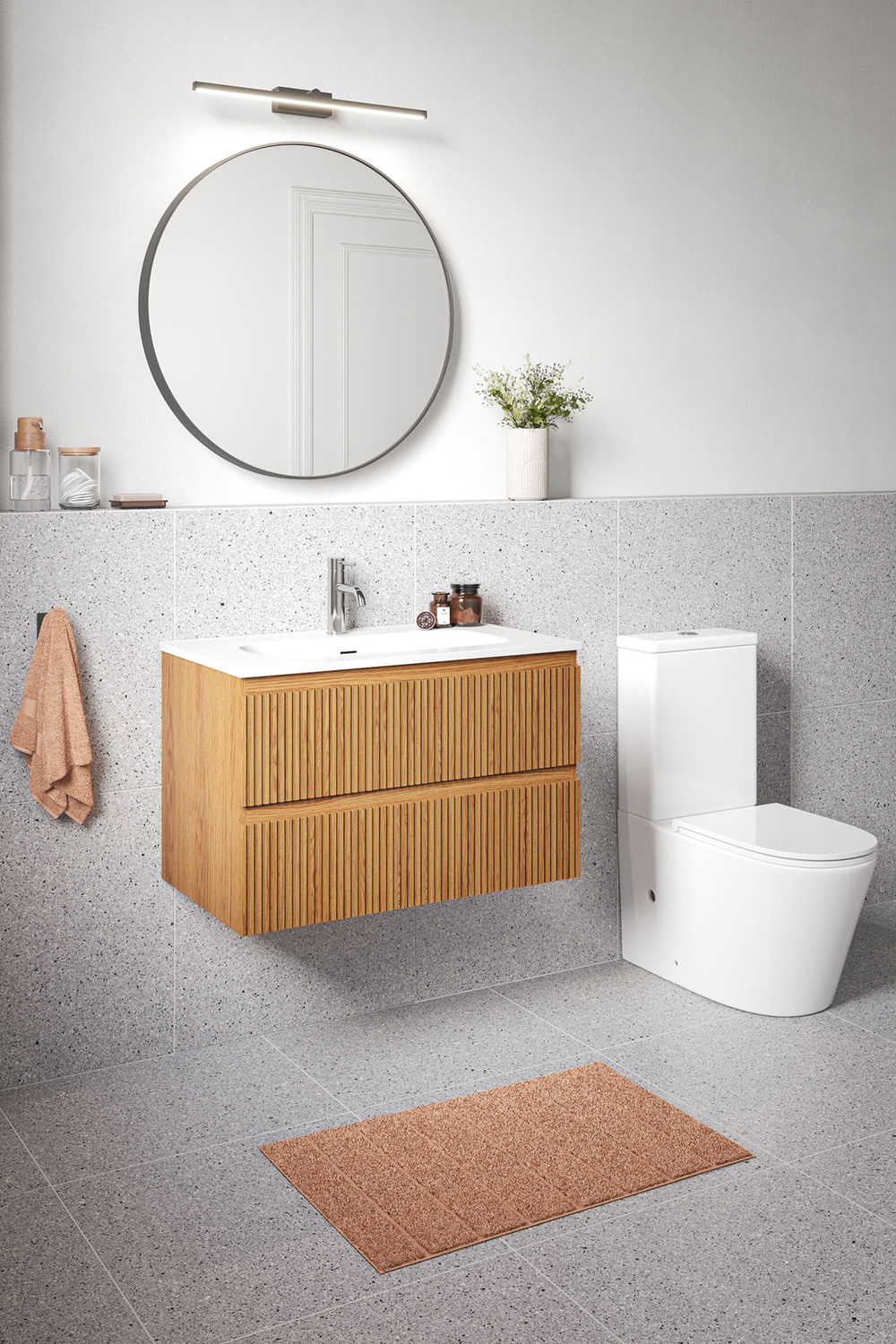 Panama 800mm Wall Hung Single Vanity with Integrated Basin