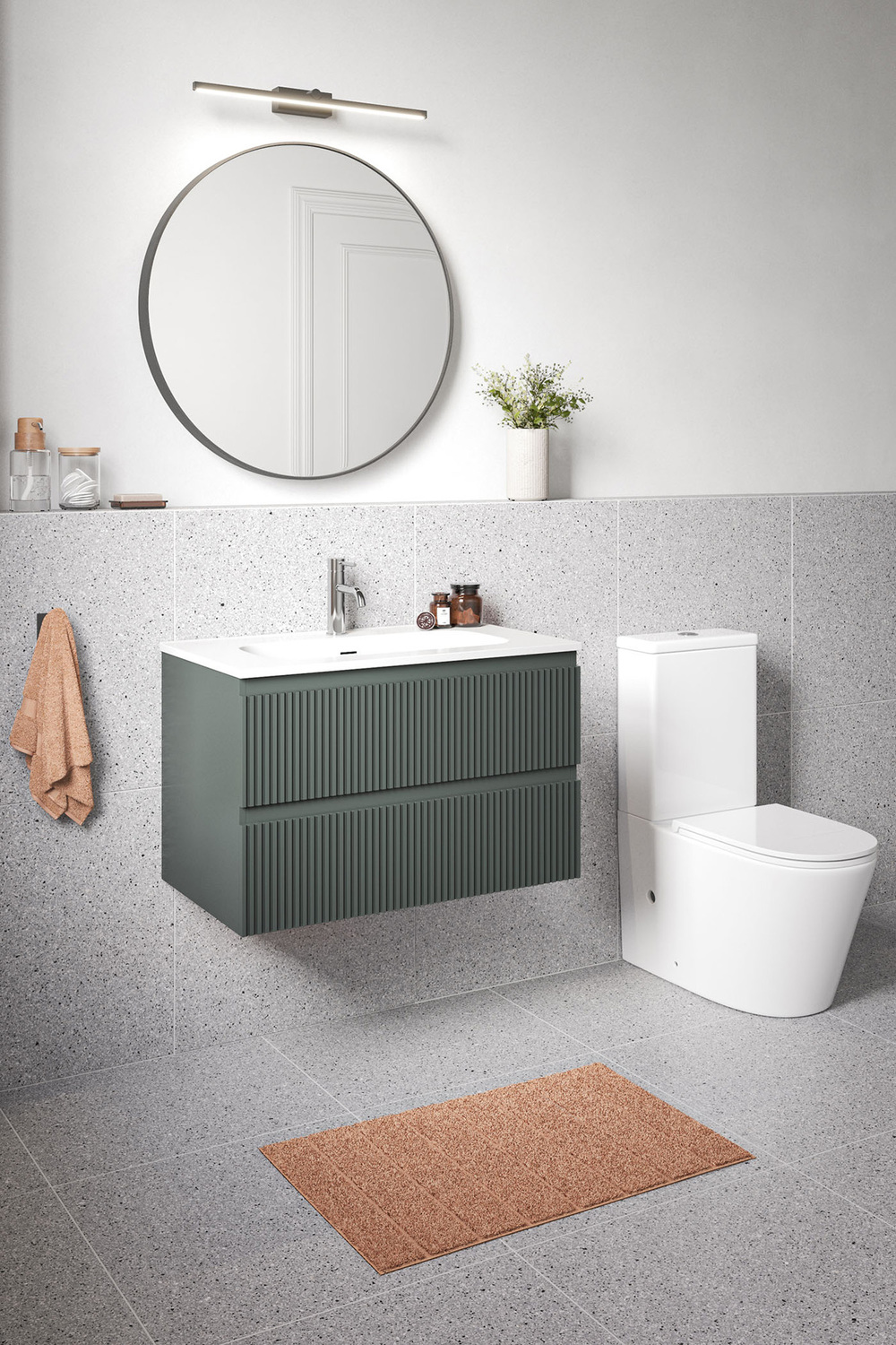 Panama 800mm Wall Hung Single Vanity with Integrated Basin