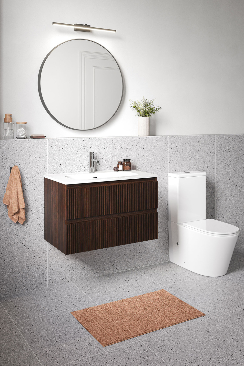 Panama 800mm Wall Hung Single Vanity with Integrated Basin