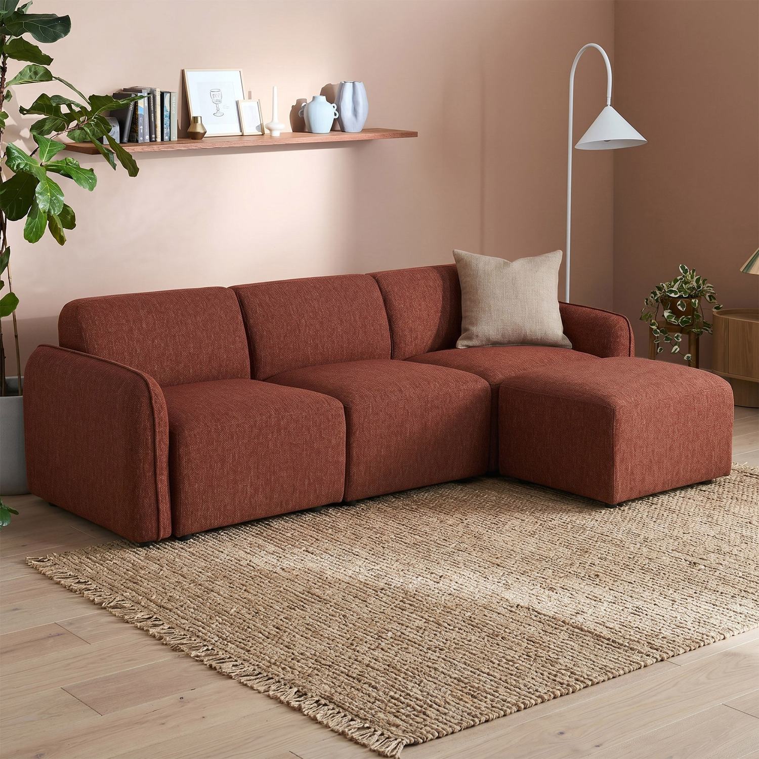 Barton 4 Seater Modular Sofa & Ottoman Set