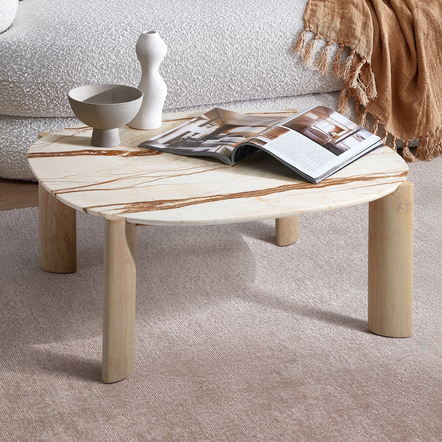 Marilyn Merlot Marble Coffee Table