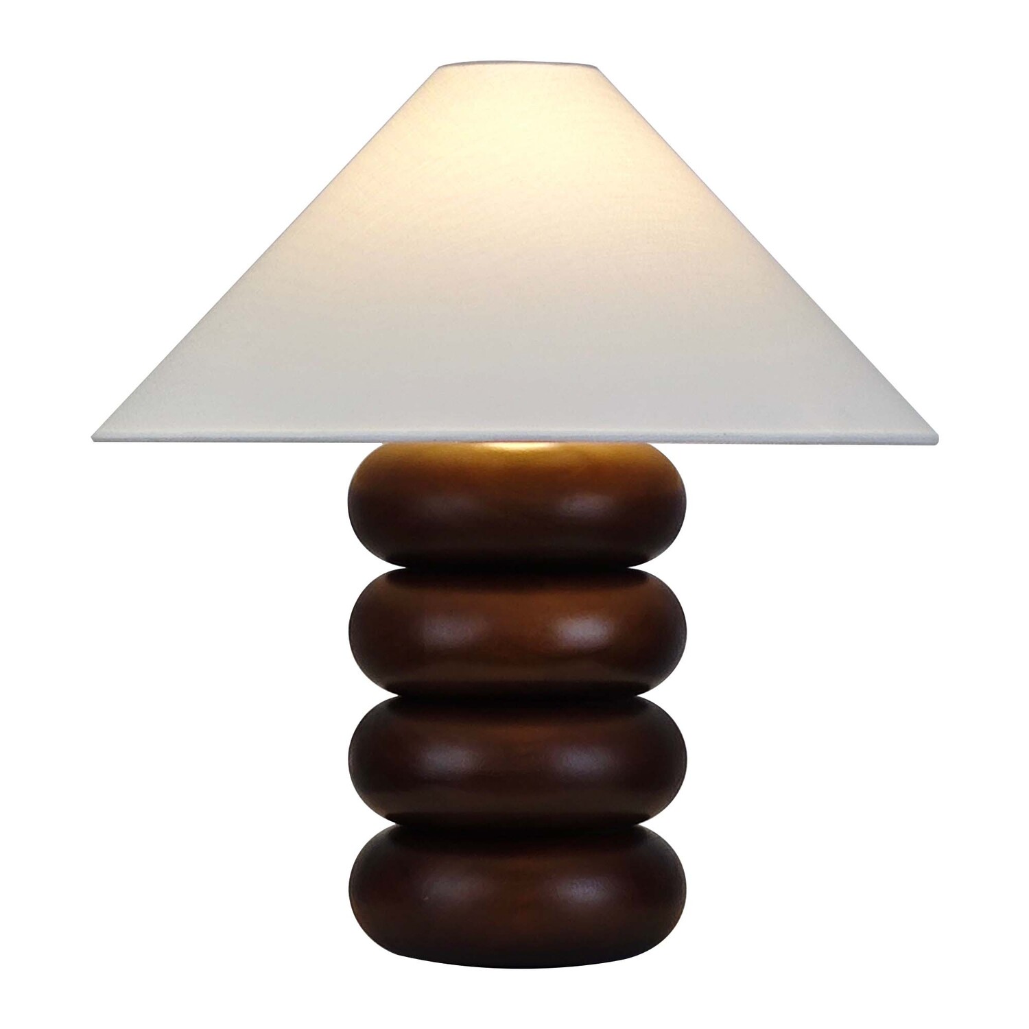 Bodhi Stacked Rubberwood Table Lamp