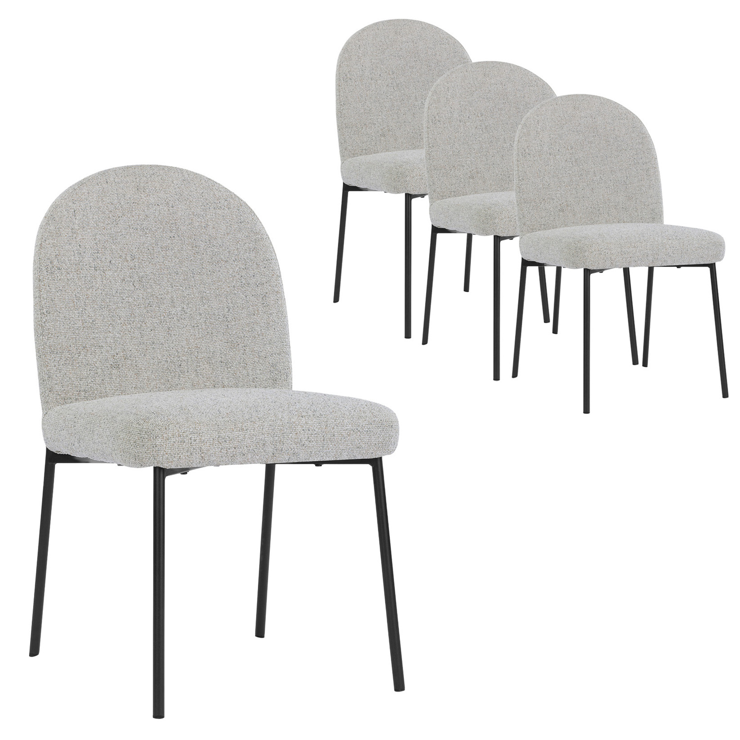 Hayden Glass Dining Table & Herb Dining Chair Set