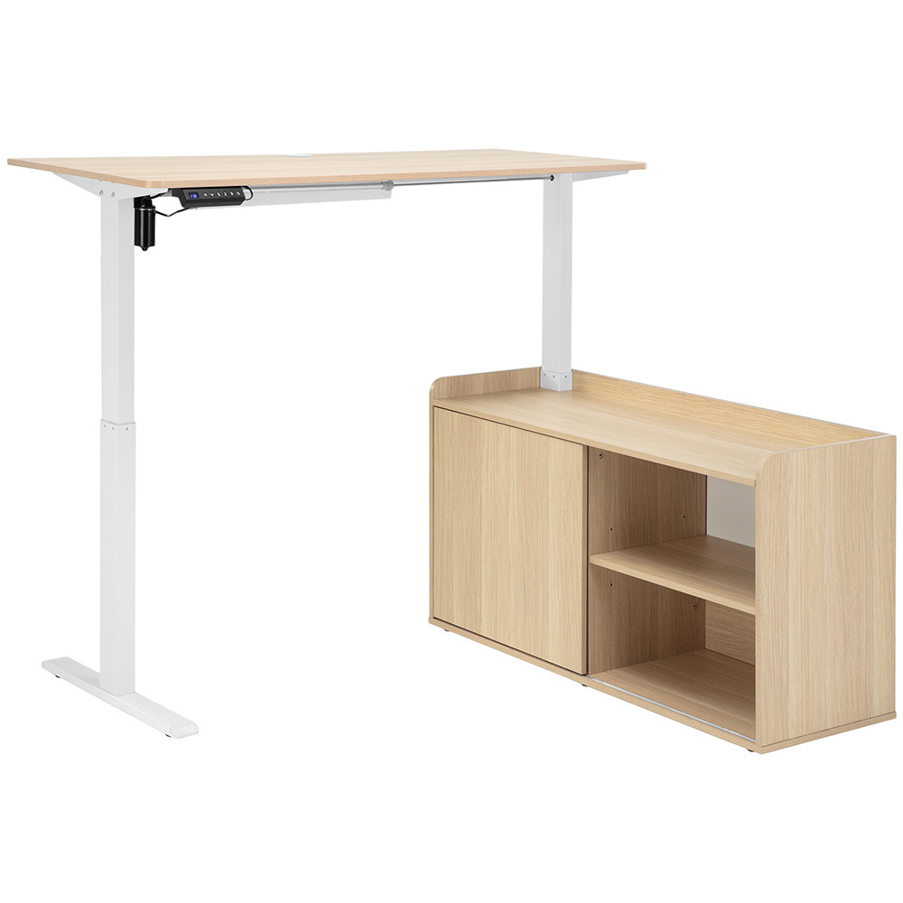Ally Electric Sit & Stand Corner Desk & Matrix Office Chair Set