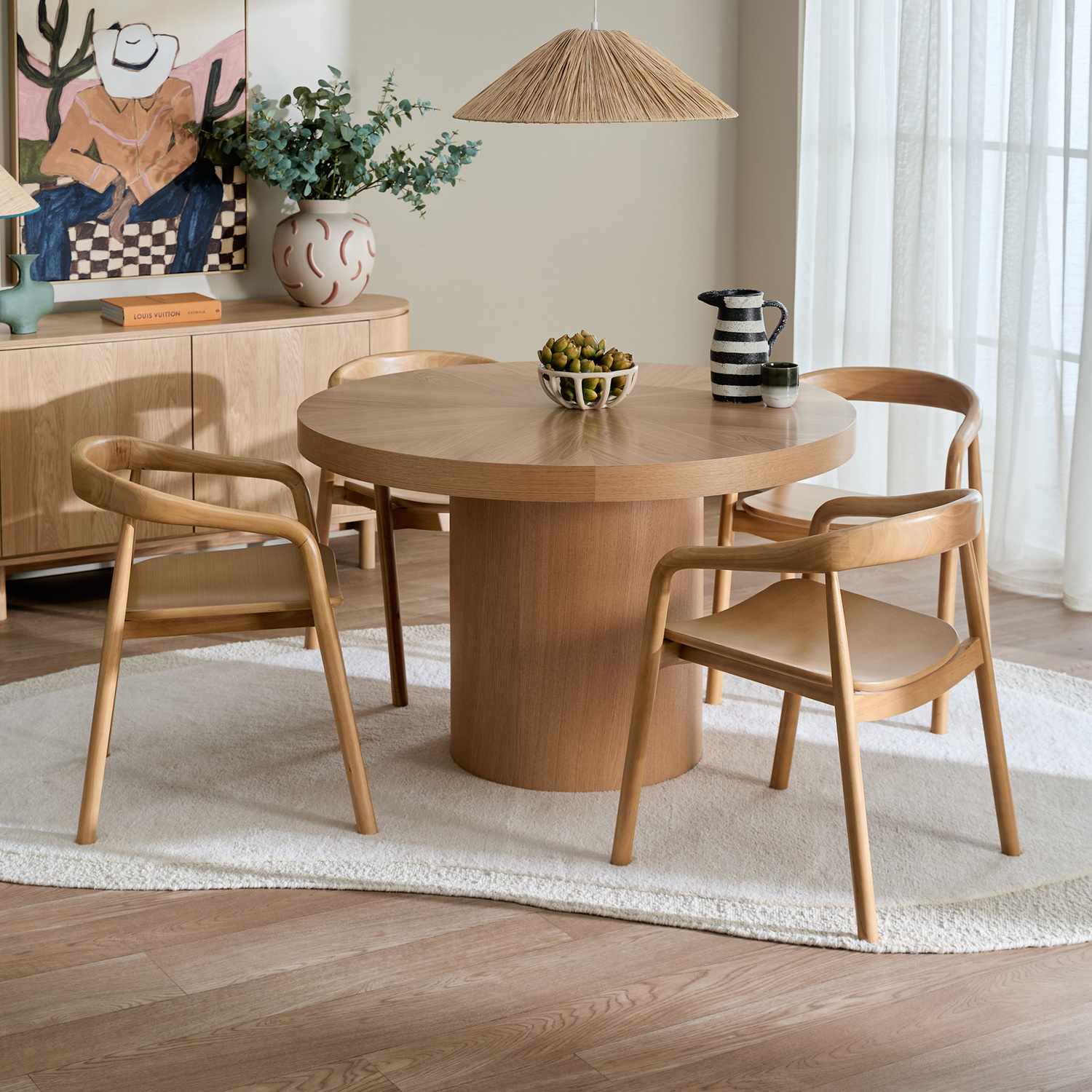 Rio Round Dining Table & Bali Dining Chair Set