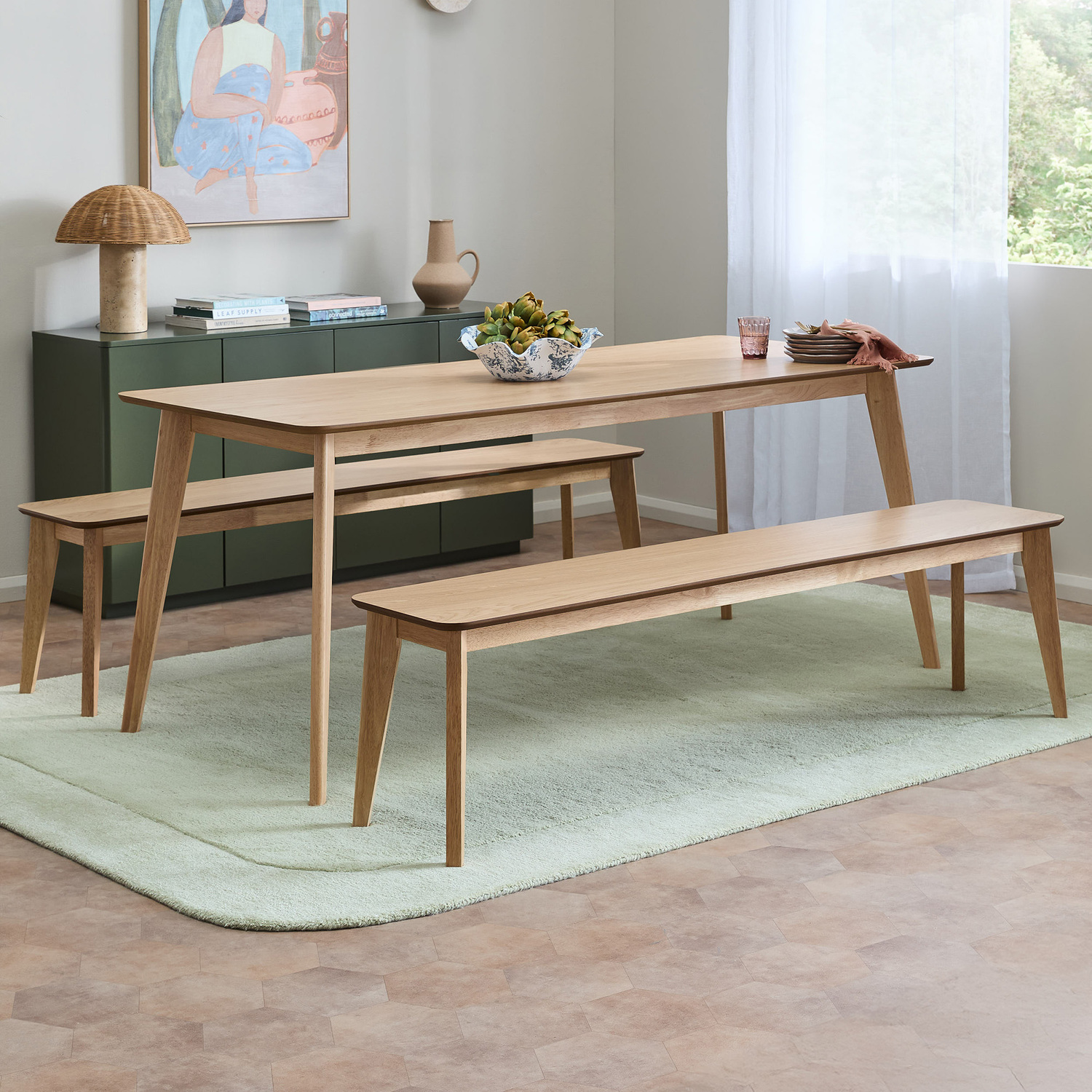 Larsen Dining Table & Bench Set