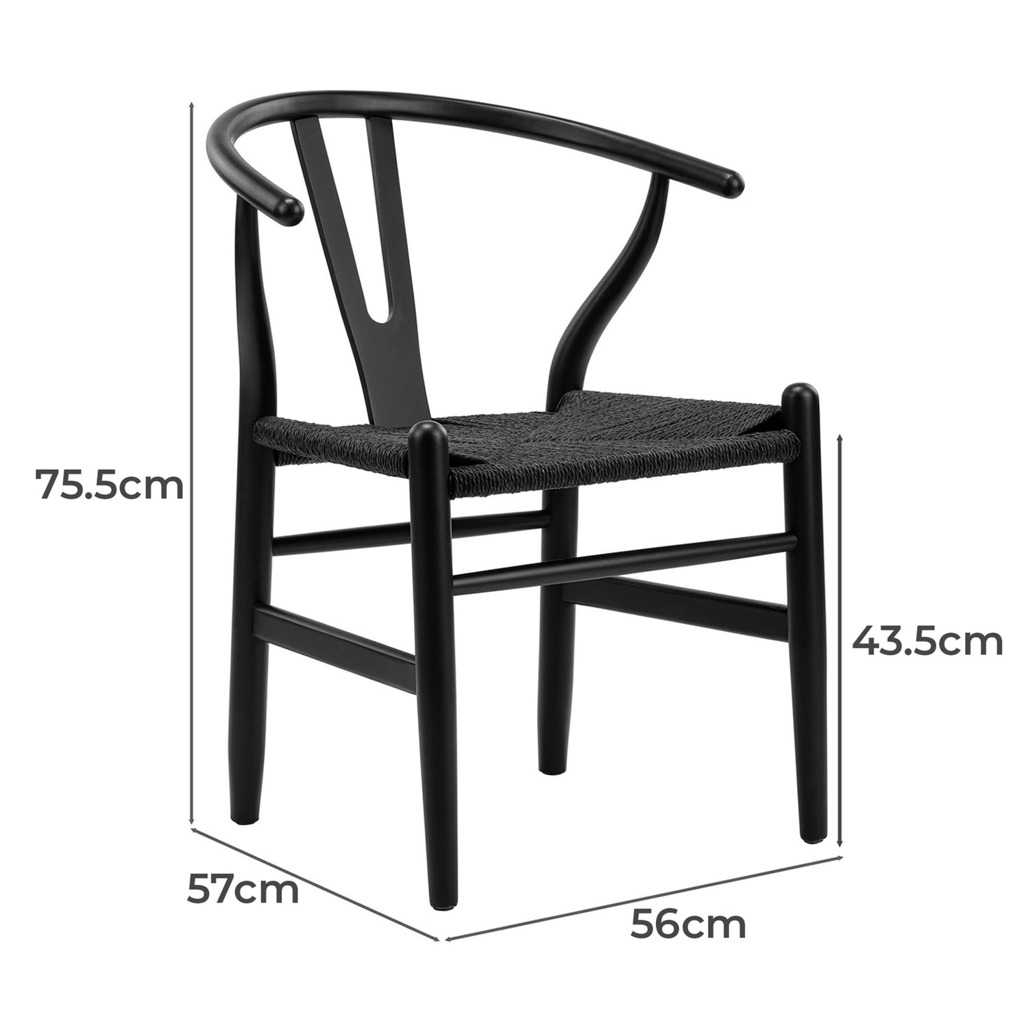 Hans Wegner Wishbone Replica Solid Beech Wood Dining Chairs
