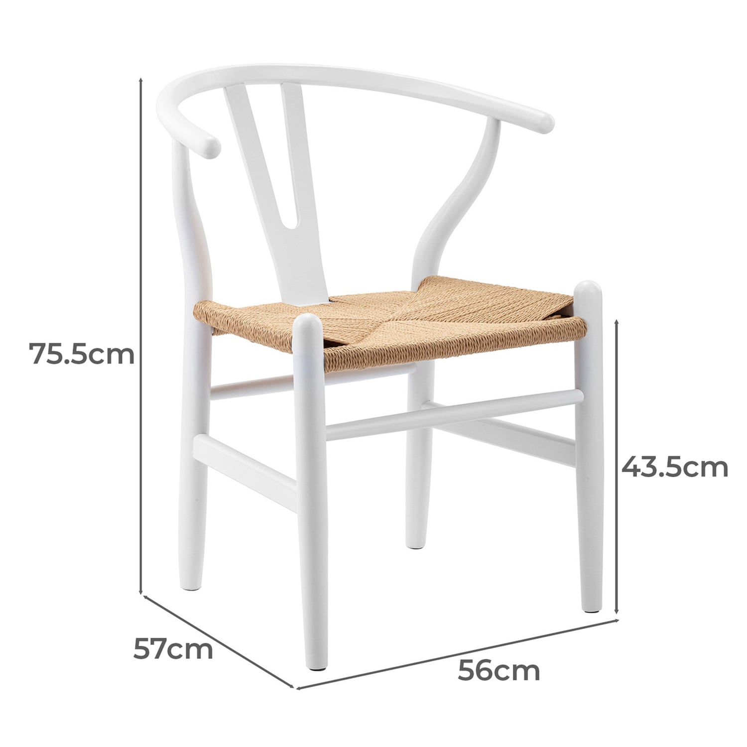 Hans Wegner Wishbone Replica Solid Beech Wood Dining Chairs