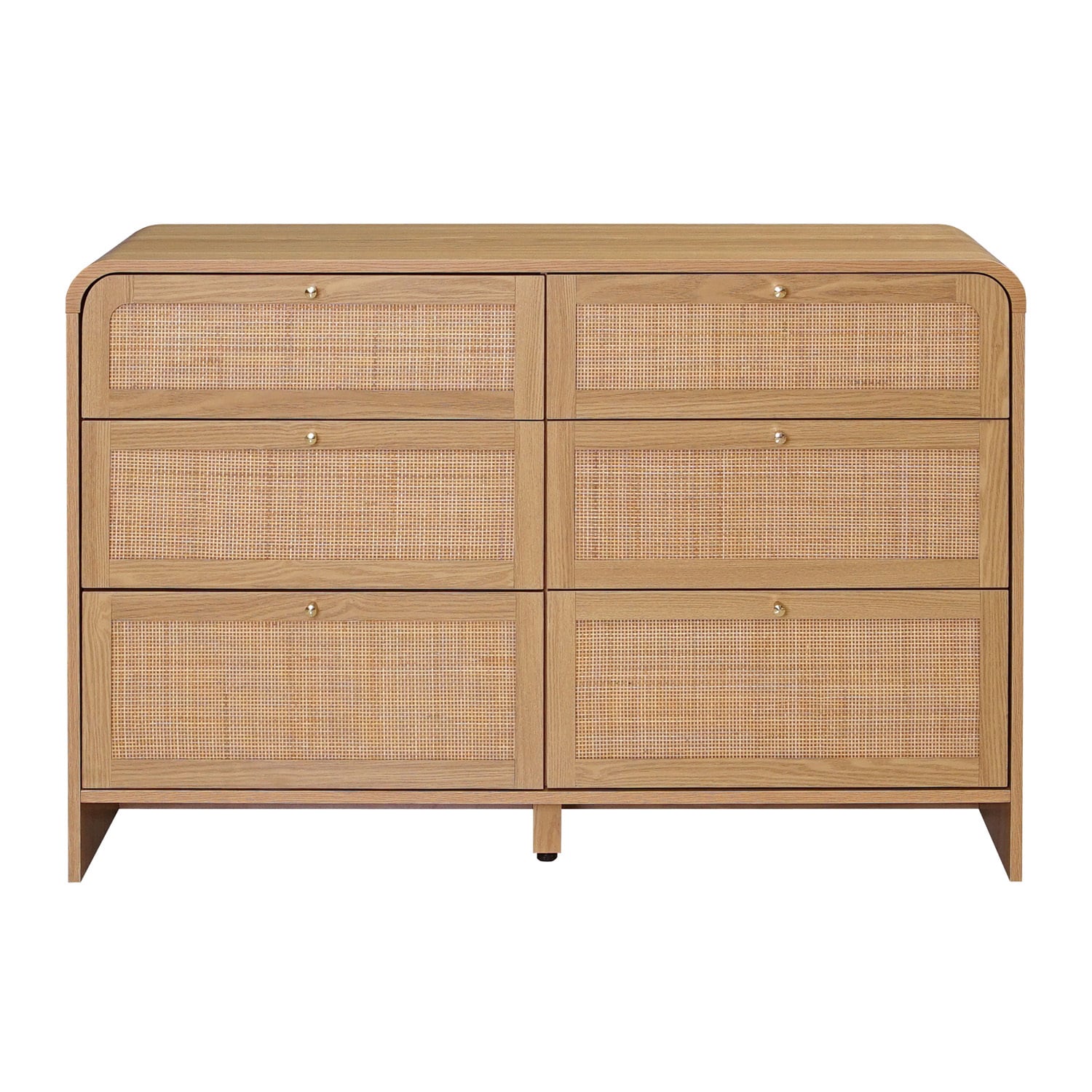 Maxine Curved Rattan 6 Drawer Chest