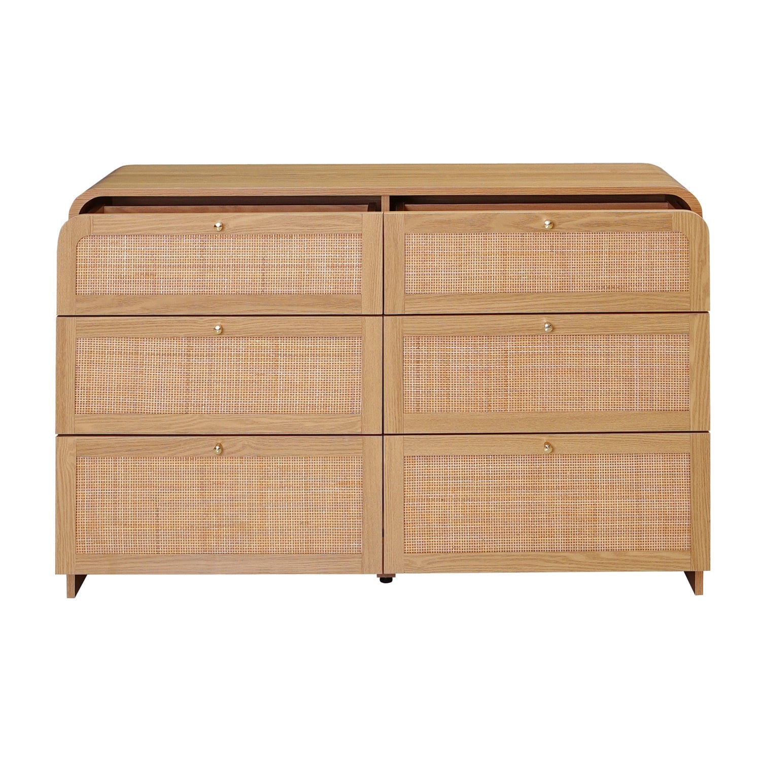 Maxine Curved Rattan 6 Drawer Chest