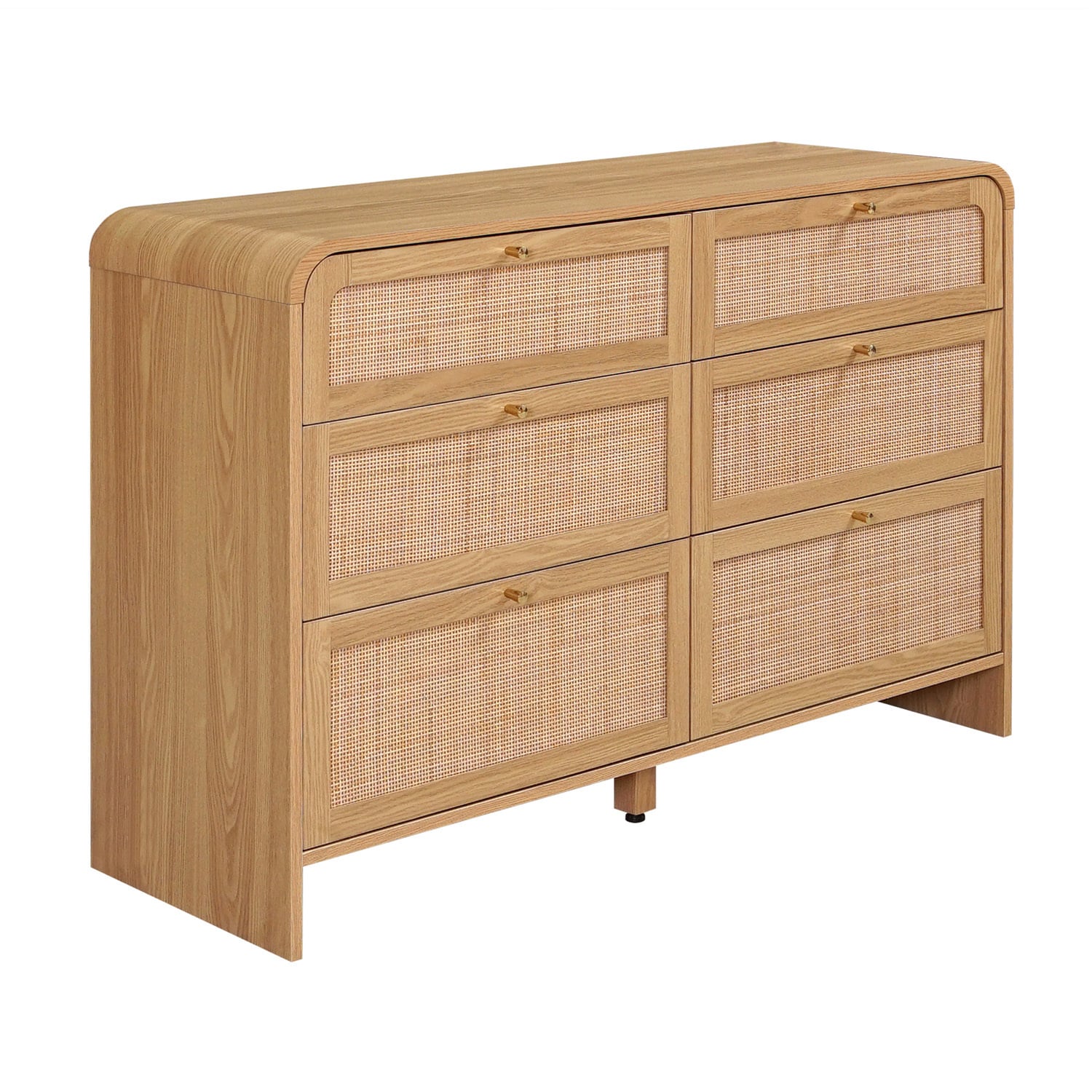 Maxine Curved Rattan 6 Drawer Chest