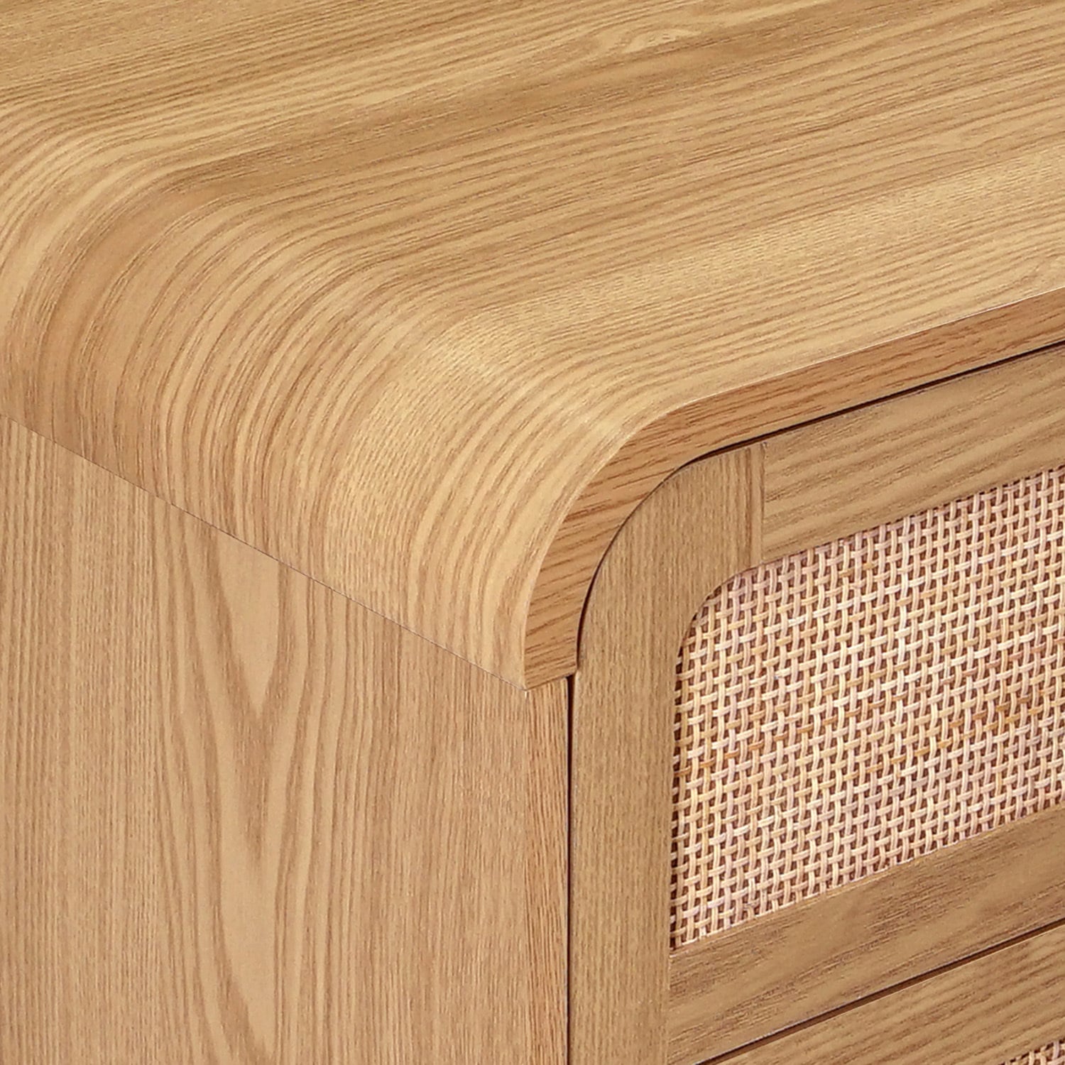 Maxine Curved Rattan 6 Drawer Chest
