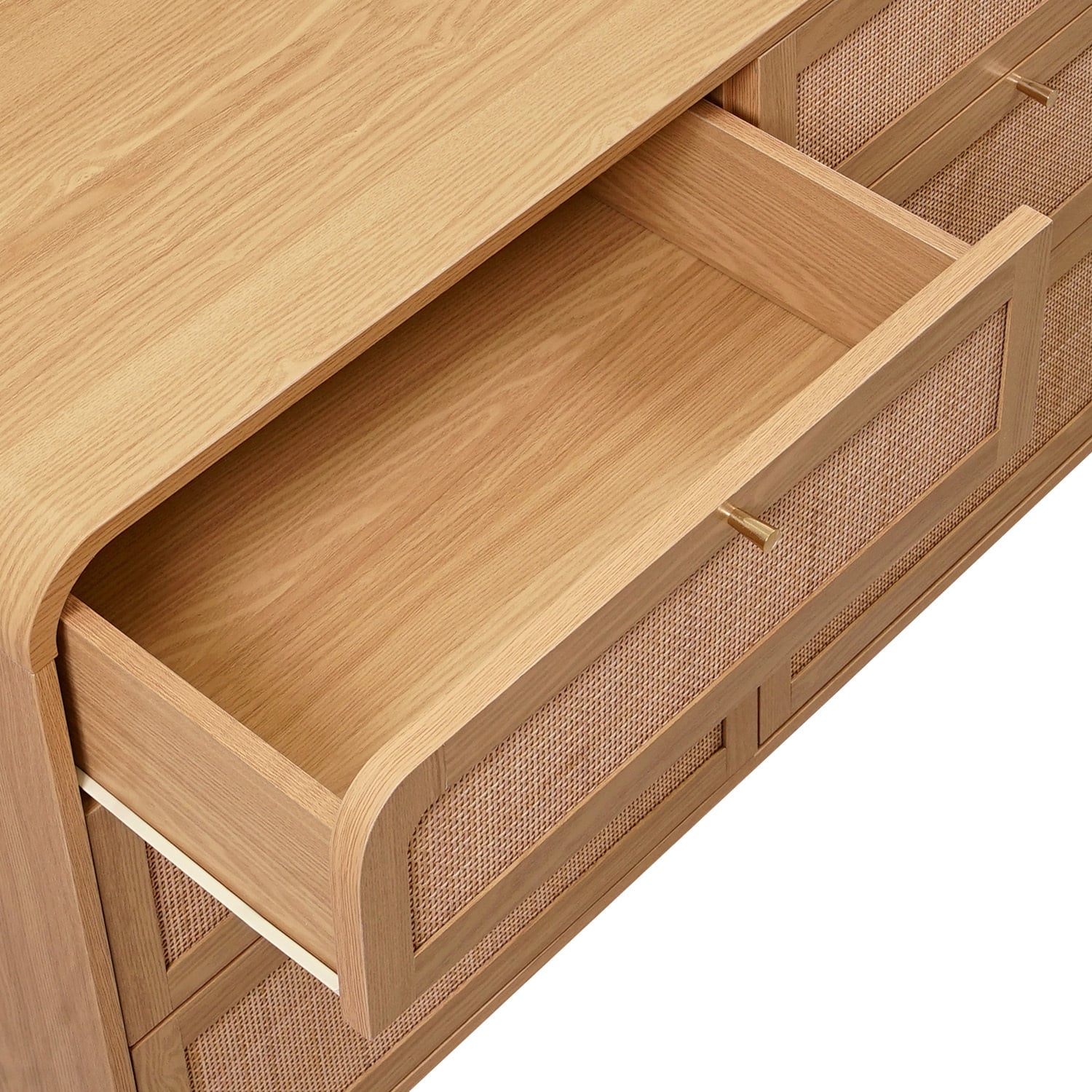 Maxine Curved Rattan 6 Drawer Chest