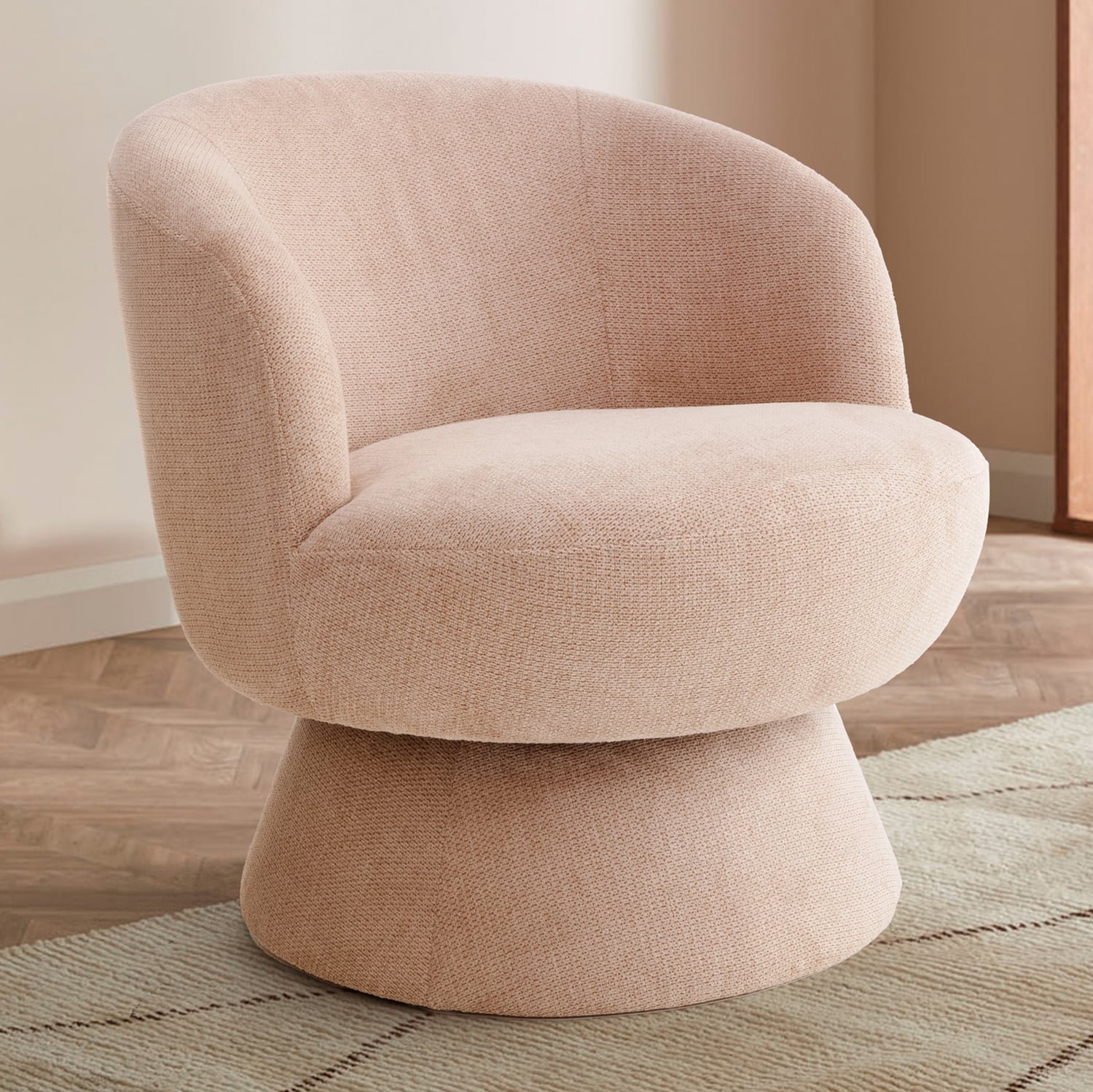 Eloise Chenille Swivel Armchair