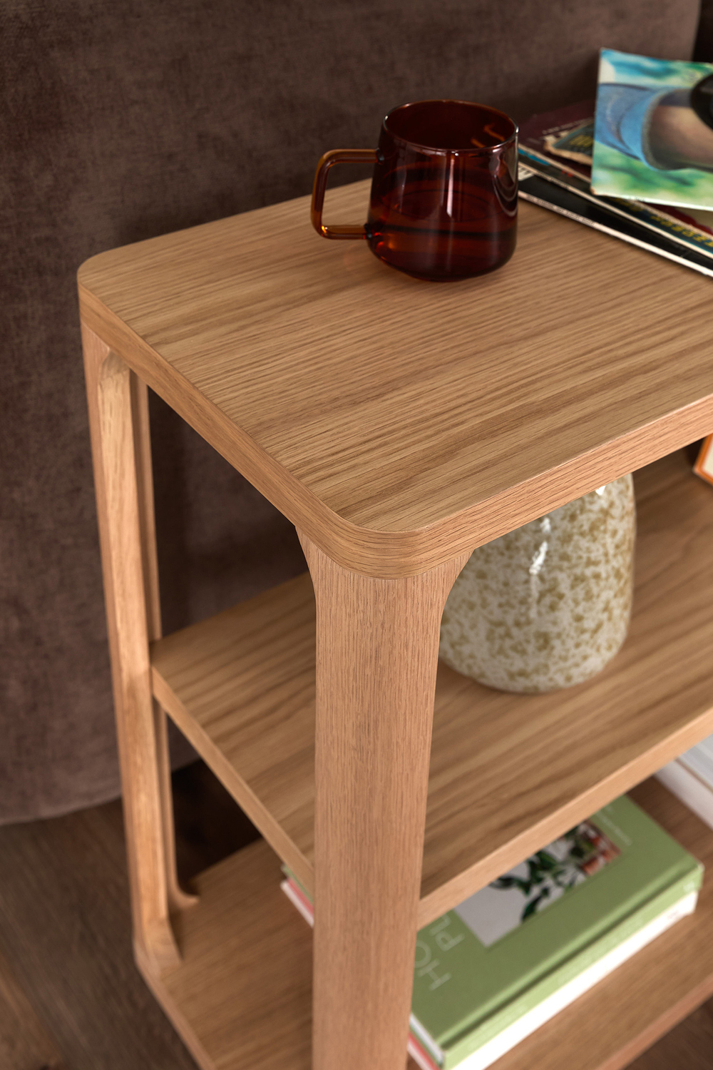 Sally 3 Tier Oak Wood Console Table