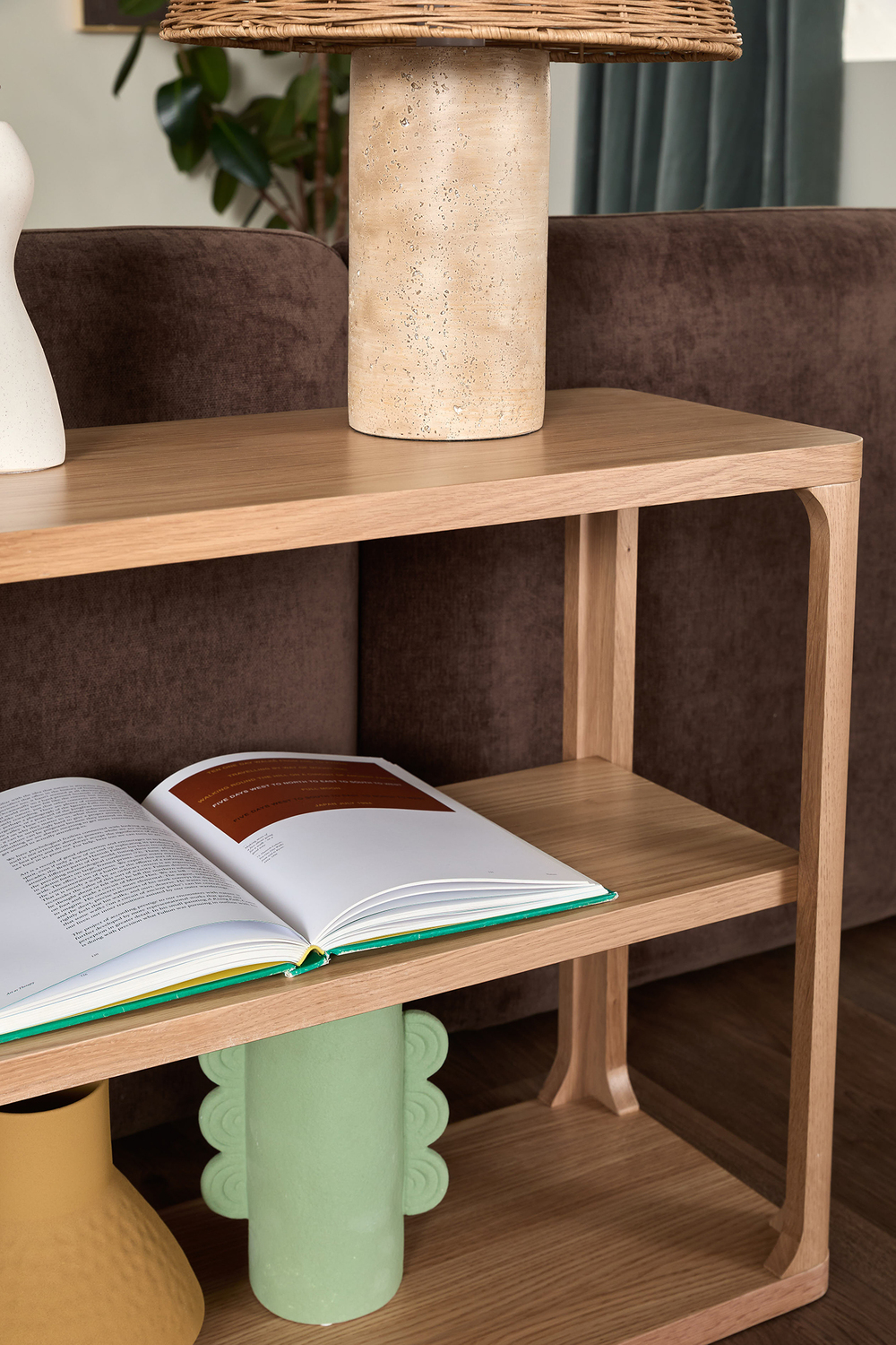 Sally 3 Tier Oak Wood Console Table