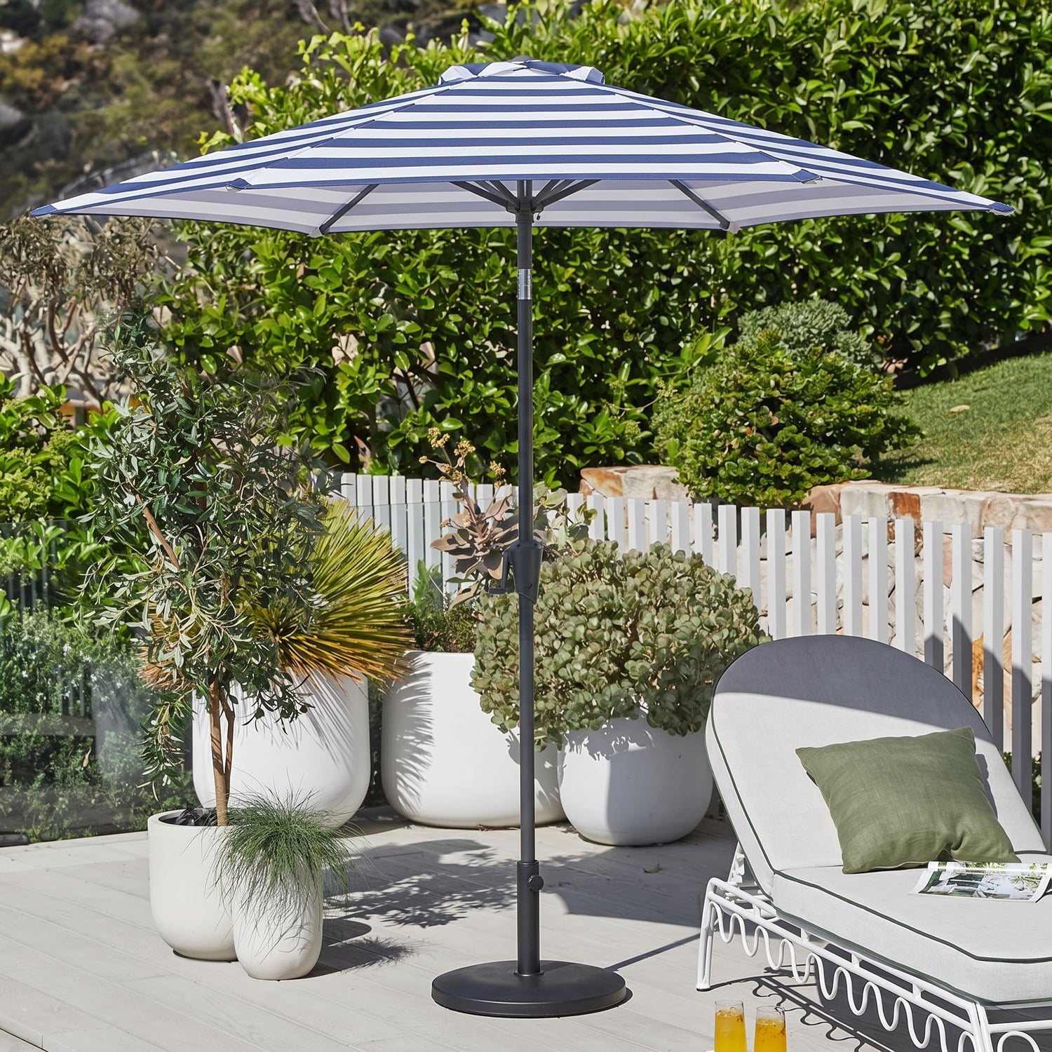 2.2m Striped Brighton Market Umbrella