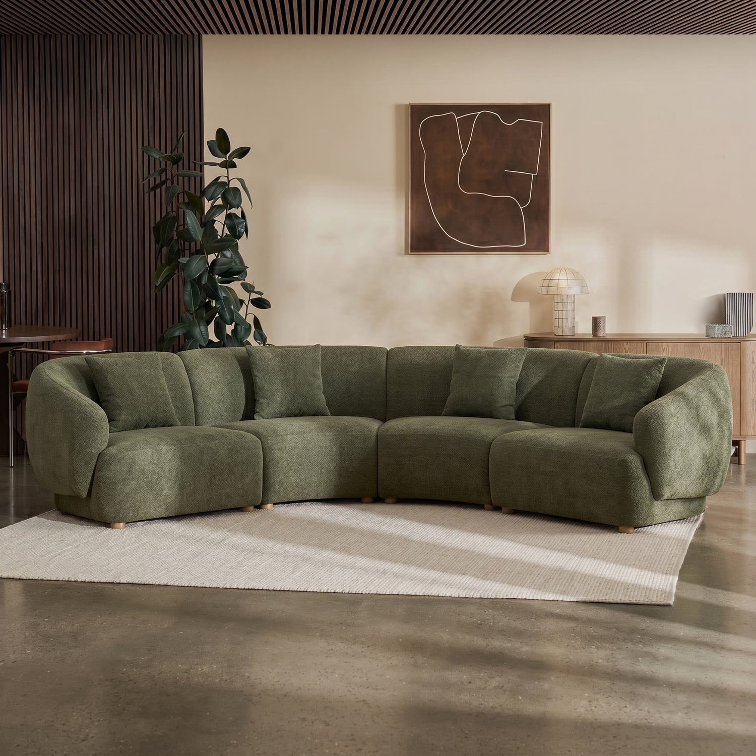 Crescent 4 Seater Chenille Modular Sofa