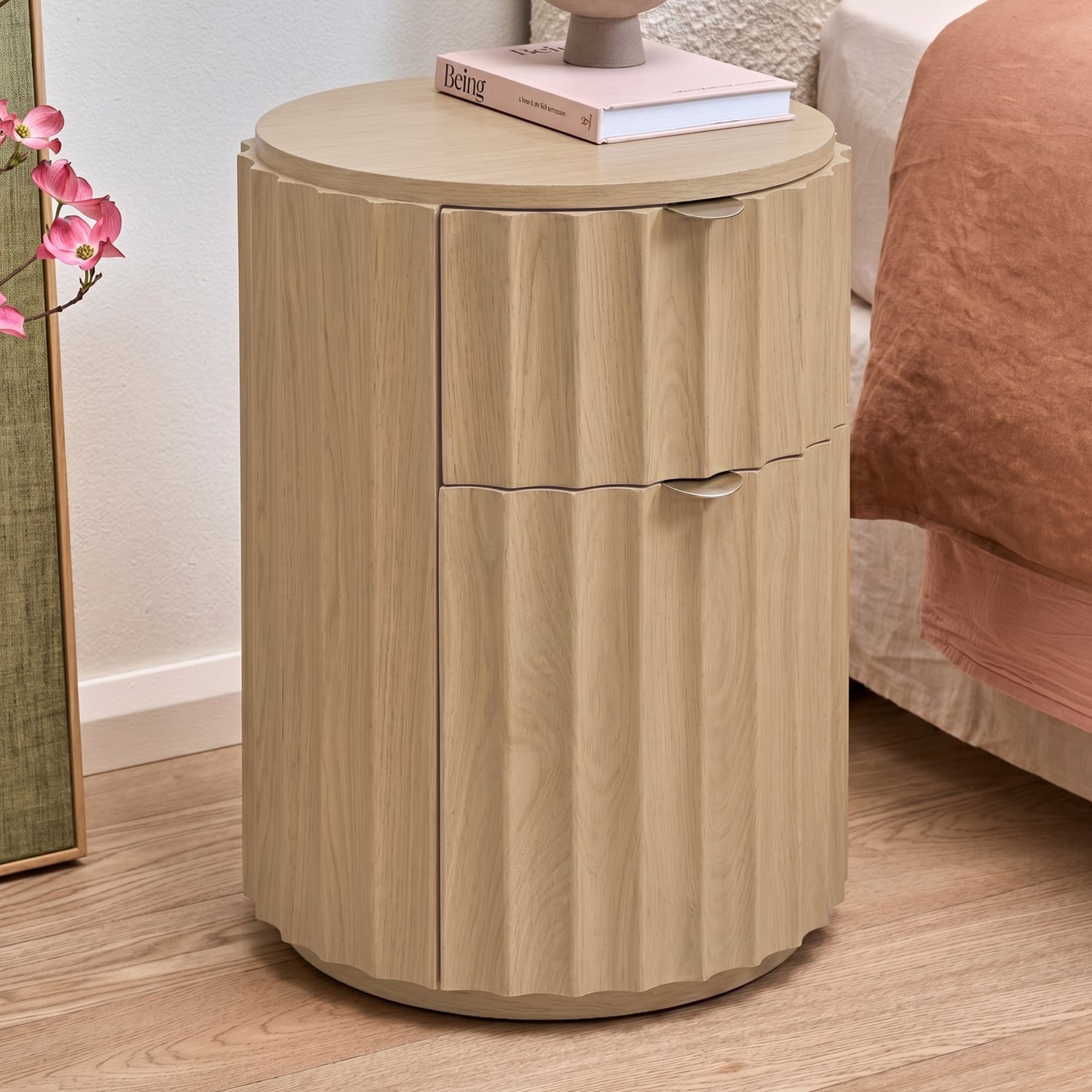Harriet 2 Drawer Mango Wood Bedside Table