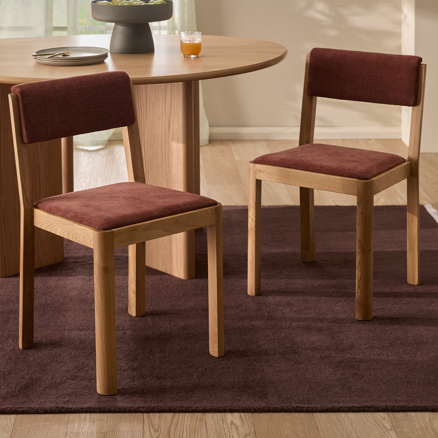 Alex Solid Oak Wood Dining Chairs