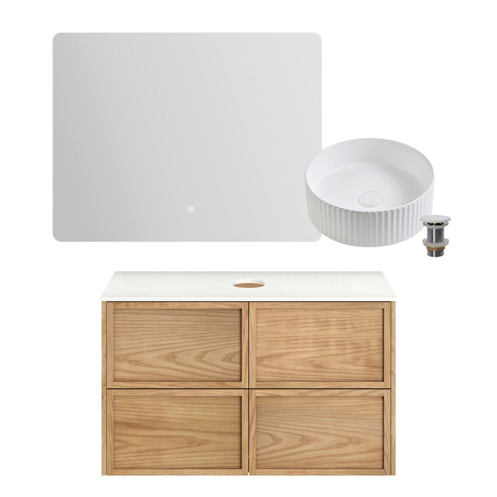 Cali 900mm Above Counter Vanity Package with LED Mirror