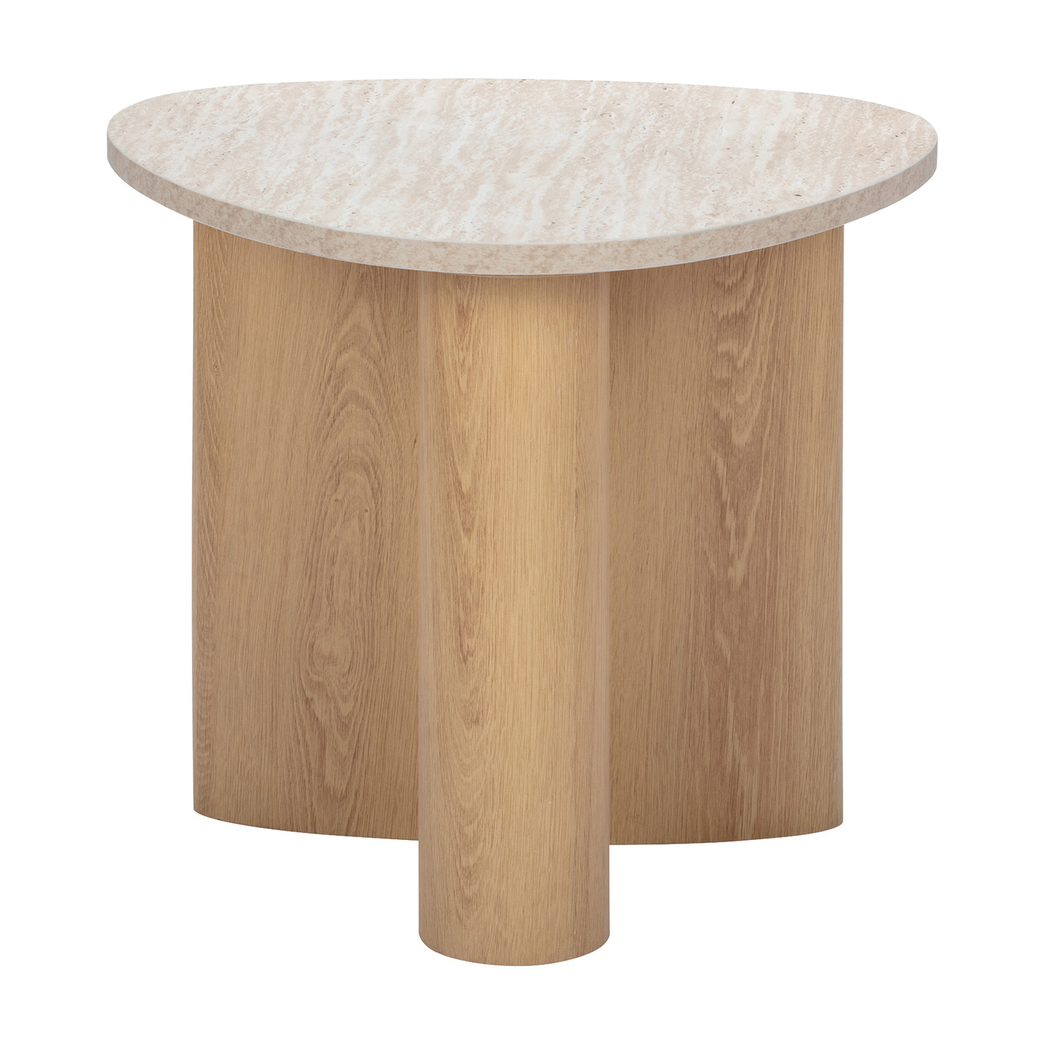 Nikki Travertine-Look Side Table