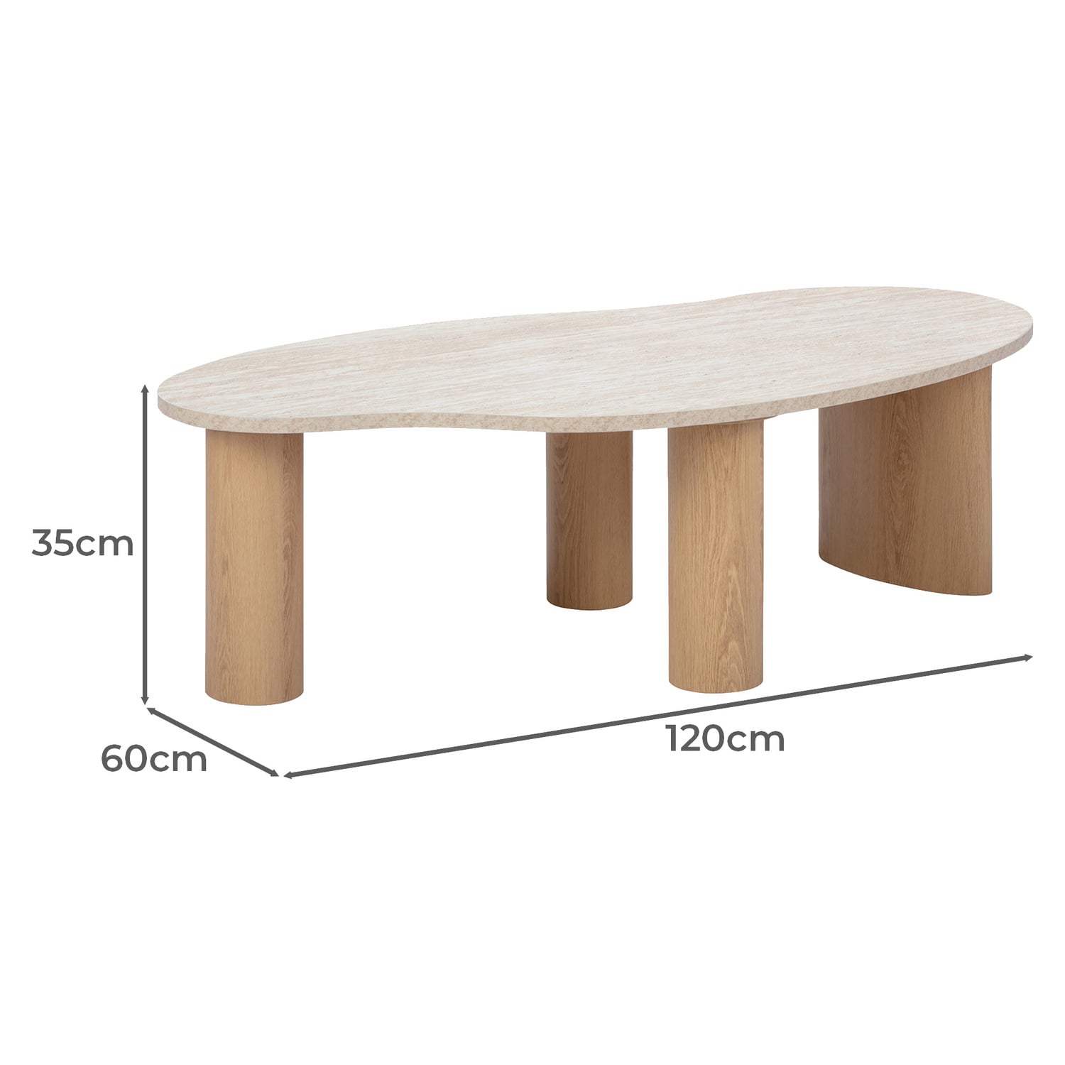 Nikki Travertine-Look Coffee Table
