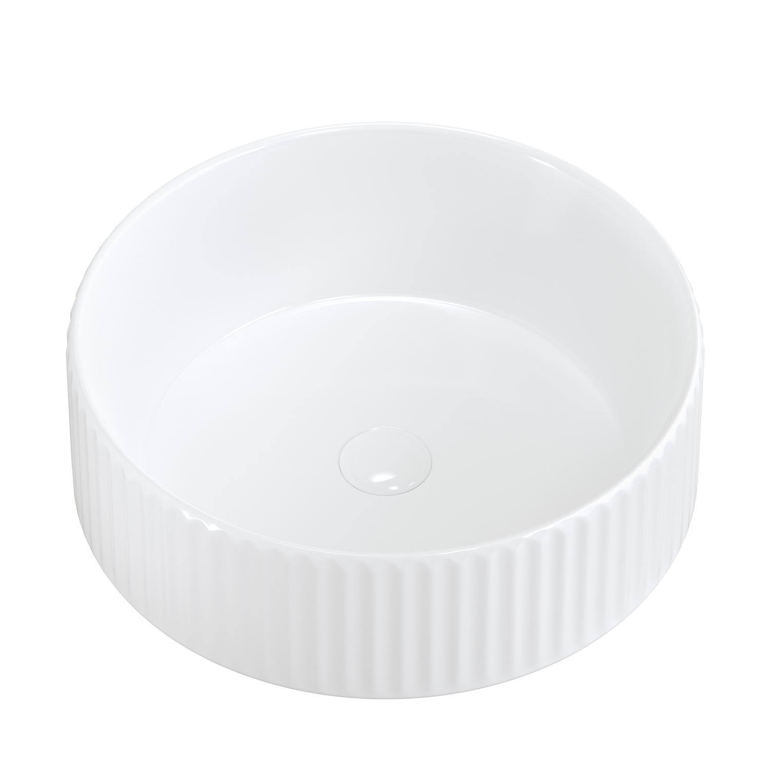Kiora 360mm White Round Ceramic Above Counter Basin