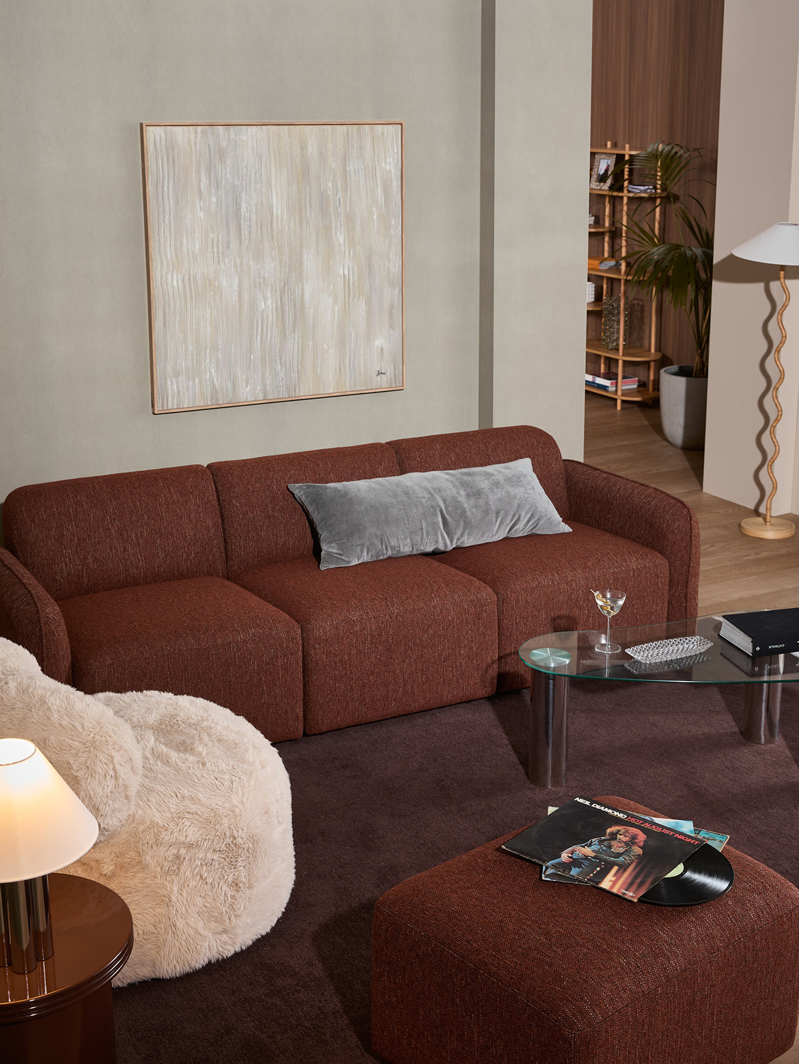Barton 4 Seater Modular Sofa & Ottoman Set