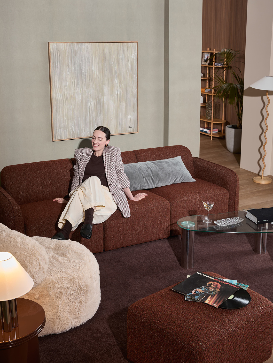 Barton 4 Seater Modular Sofa & Ottoman Set