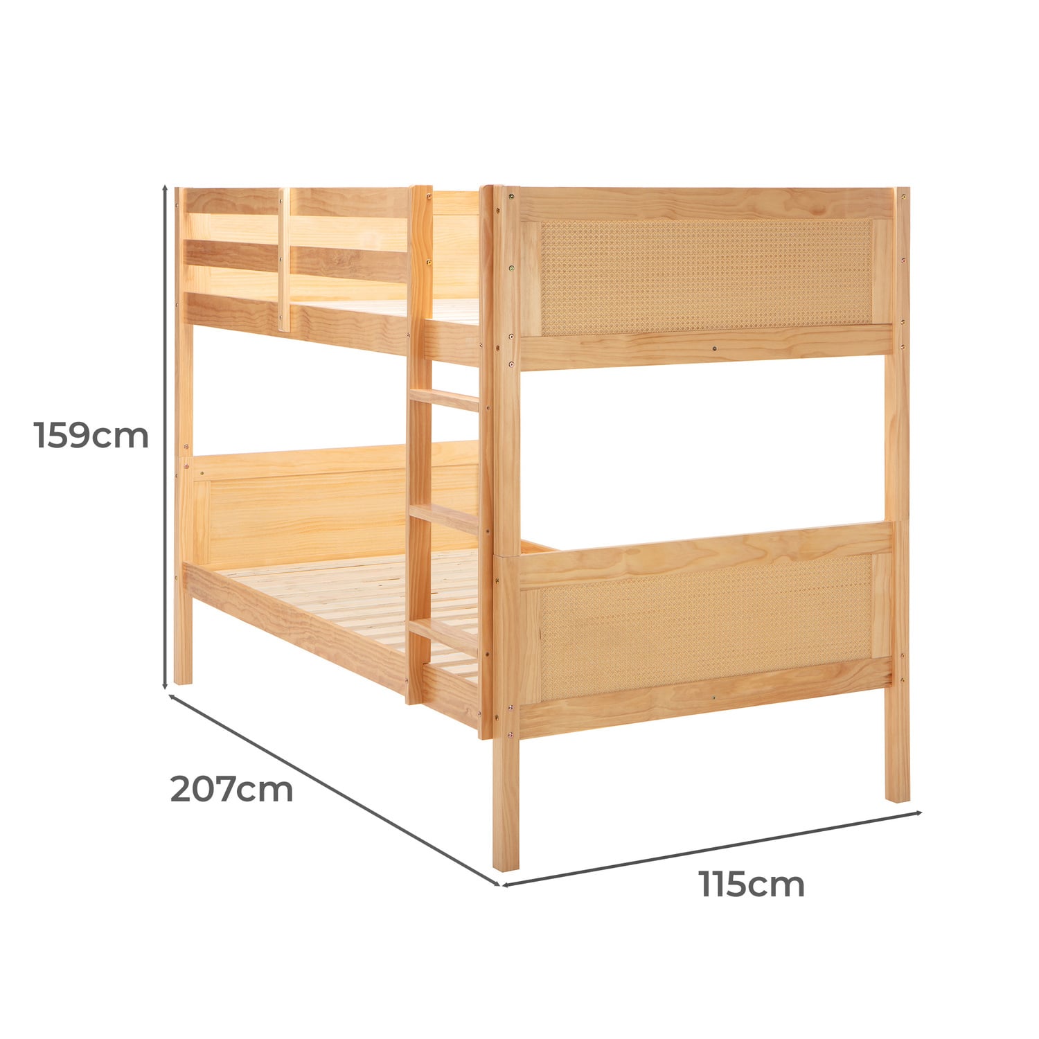 Oakley Rattan King Single Bunk Bed