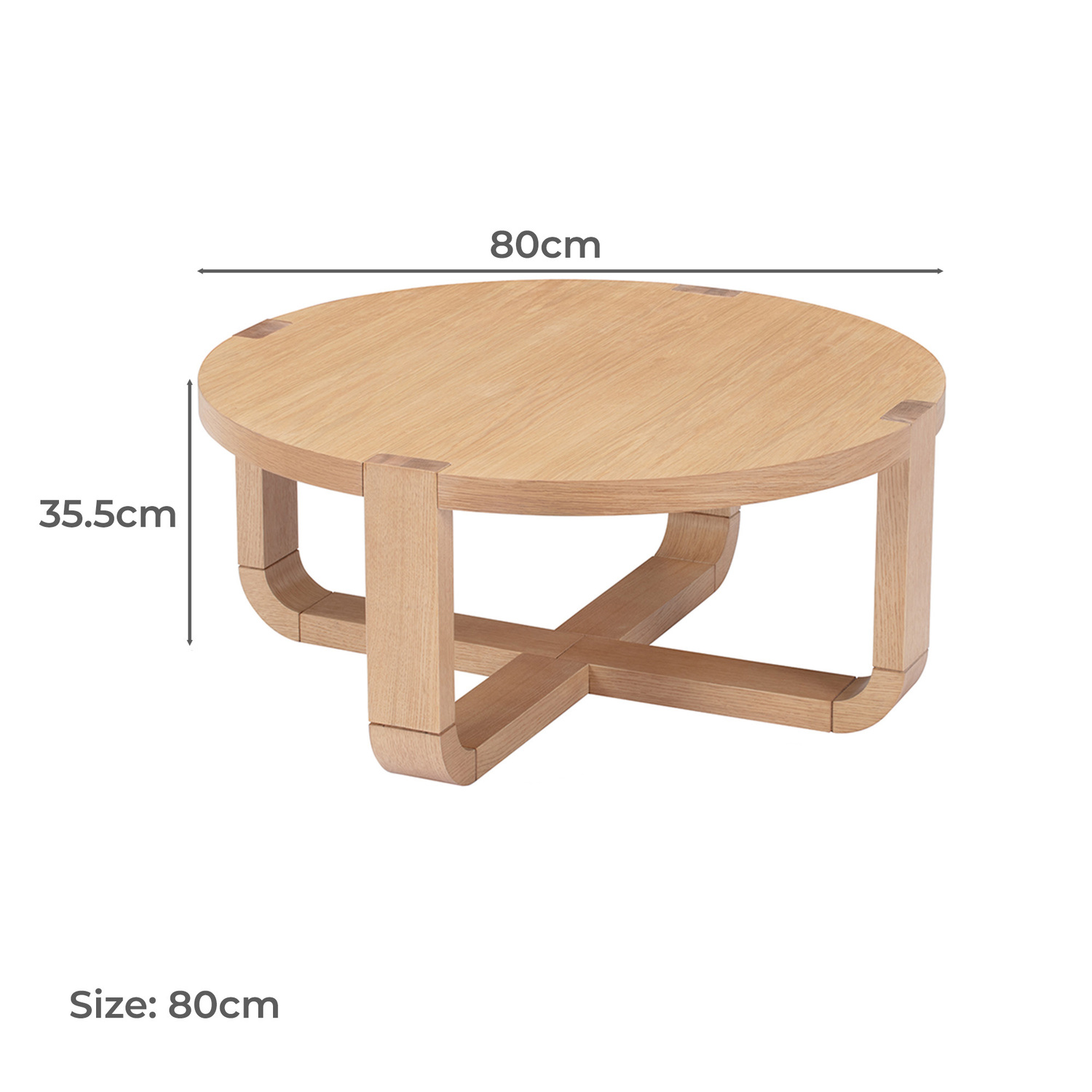 100cm Aspyn Oak Wood Coffee Table