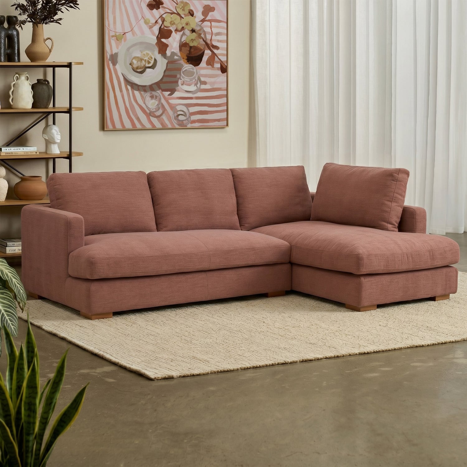 Haven 4 Seater Upholstered Sofa with Chaise