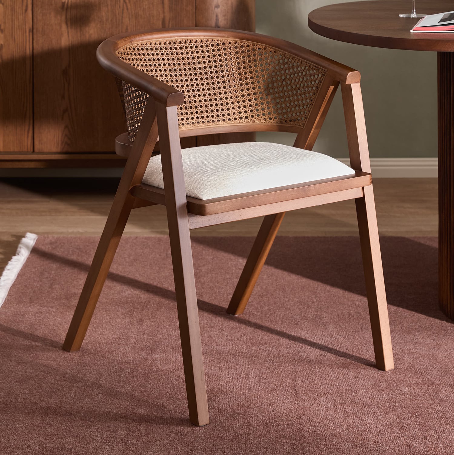 Shun Beech Wood & Rattan Dining Chair