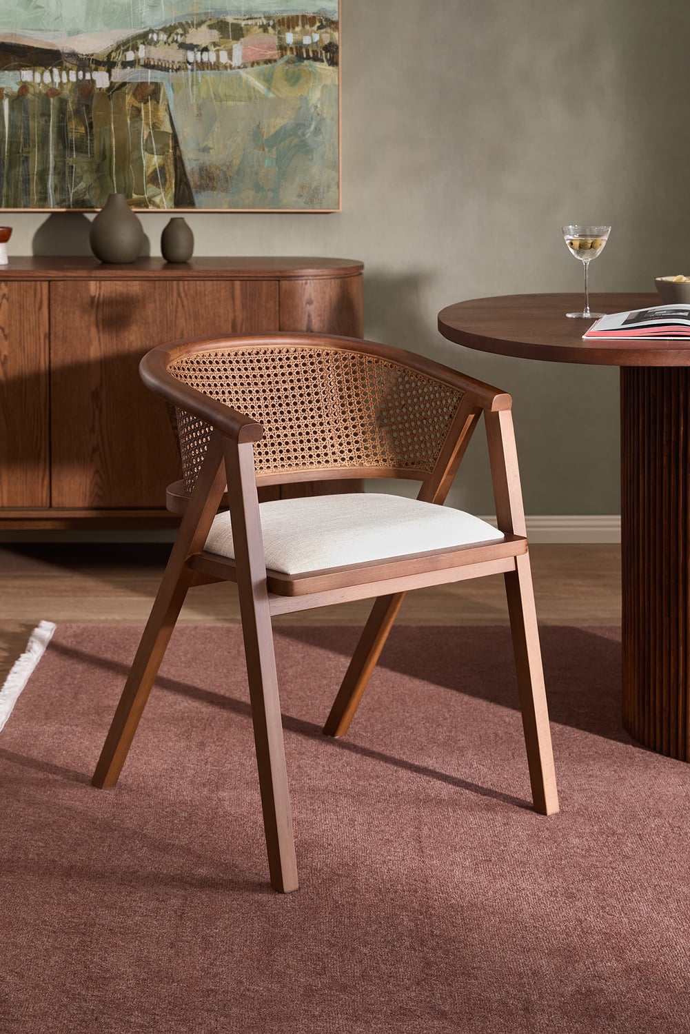 Shun Beech Wood & Rattan Dining Chair